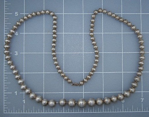 Native American Sterling Silver Beads Necklace
