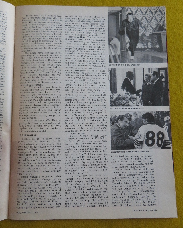 Time Magazine January 3, 1972 Man Of The Year: Richard Nixon