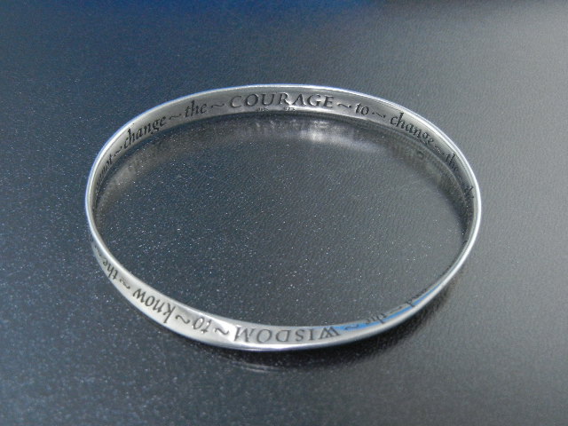 Serenity Bangle Bracelet Serenity Courage Wisdom 925