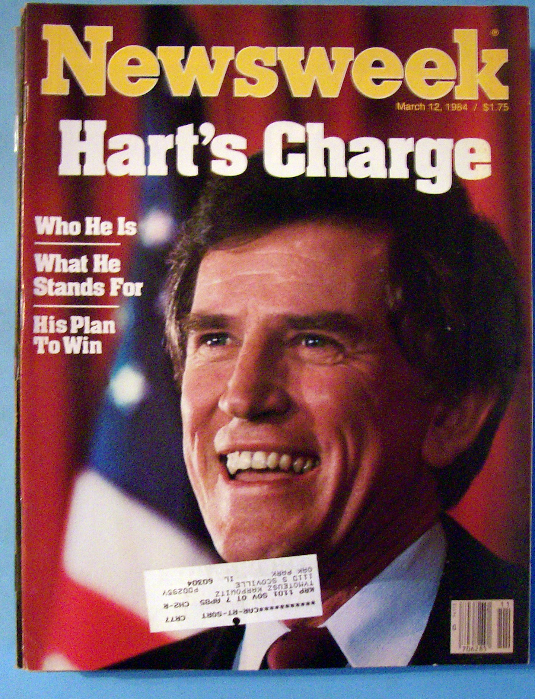 Newsweek Magazine - March 12, 1984 - Hart's Charge