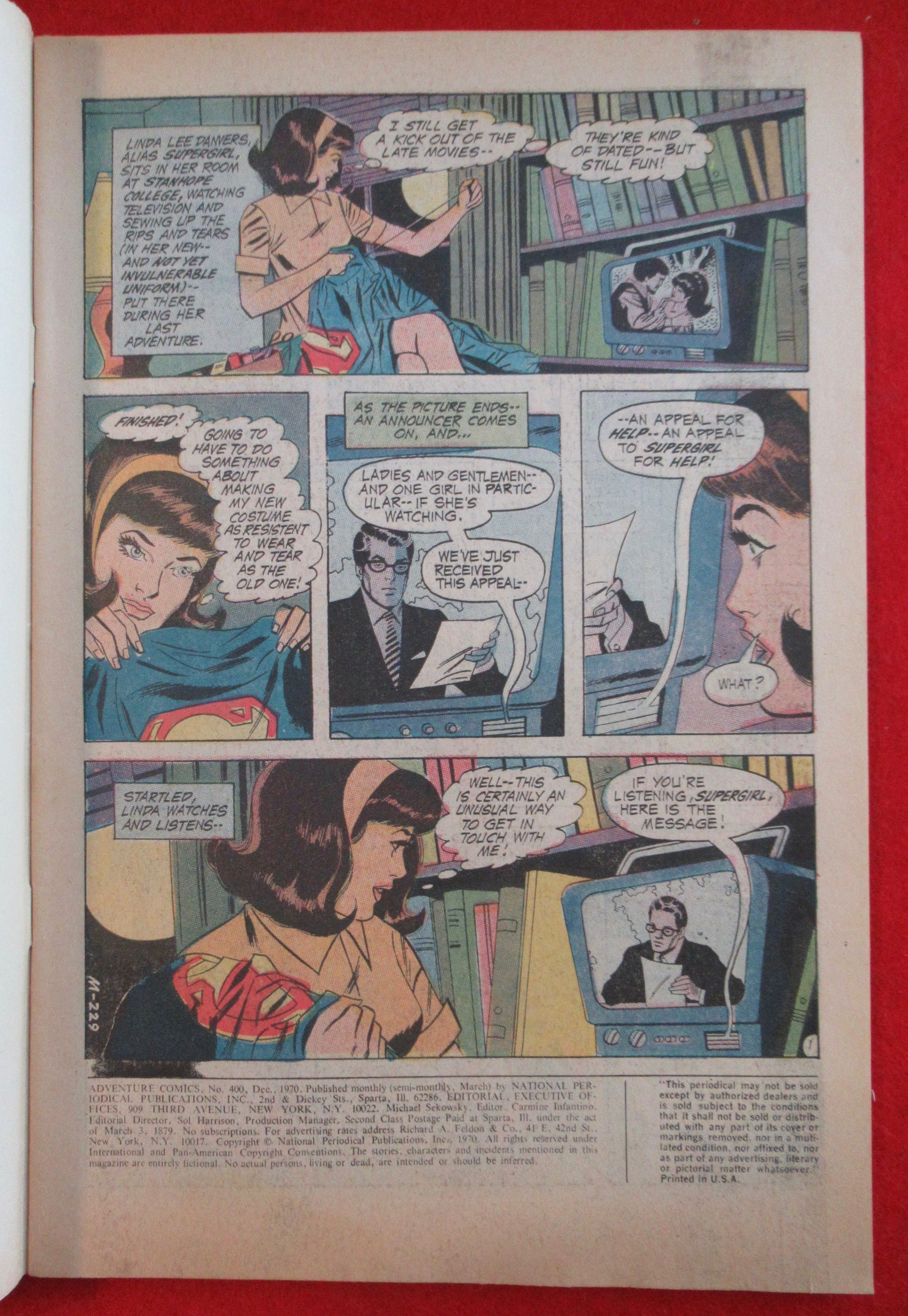 Supergirl Comic December 1970 Return Of Black Flame