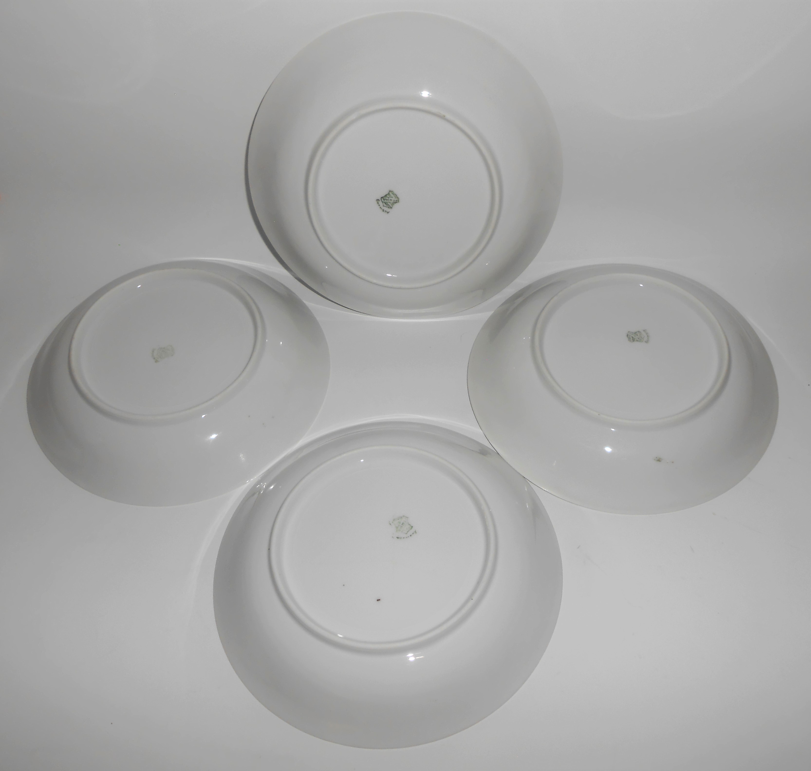Weimar Porcelain China Green Laurel & Swags w/Pink Rose