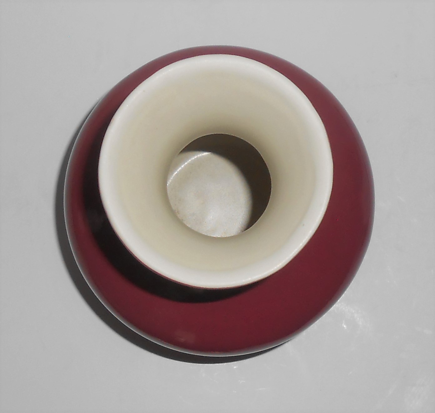 Coors Art Pottery Gloss Burgundy/White Cripple Creek