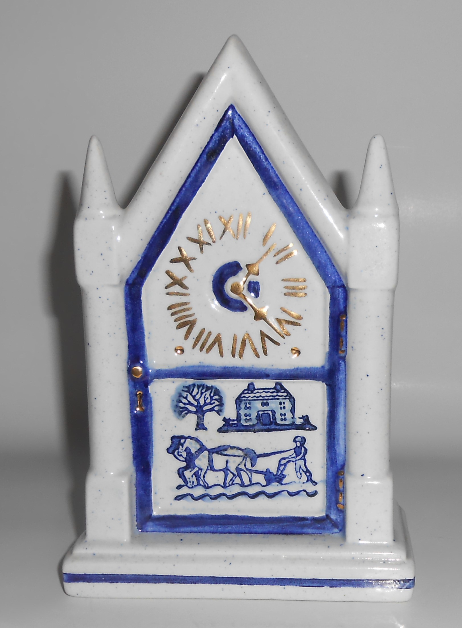 Metlox Pottery Poppy Trail Provincial Blue Steeple Cloc