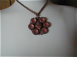 Copper and Goldstone Pendant