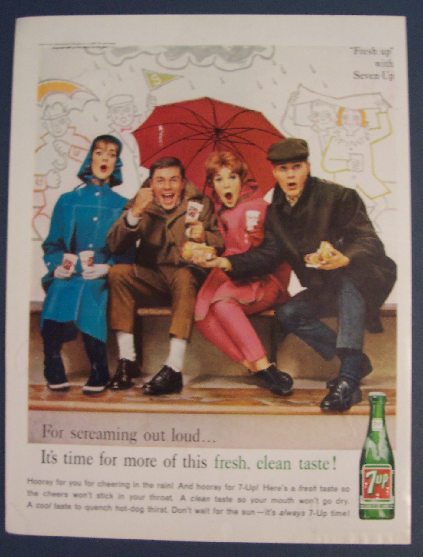 1961 Seven Up (7 Up) with 2 Couples In Stands