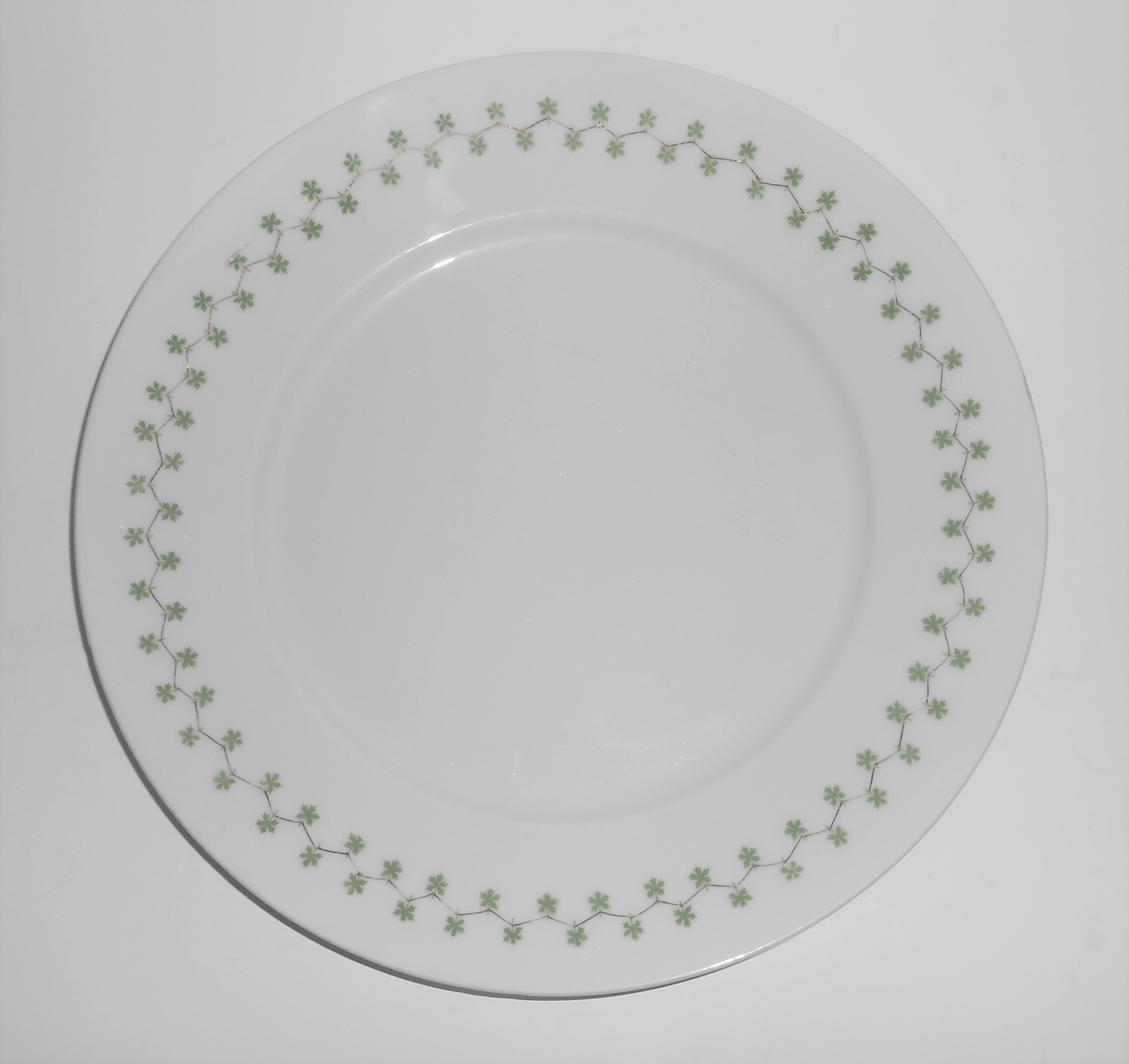 Austria Victoria Porcelain China Gold ZigZag Green Leav