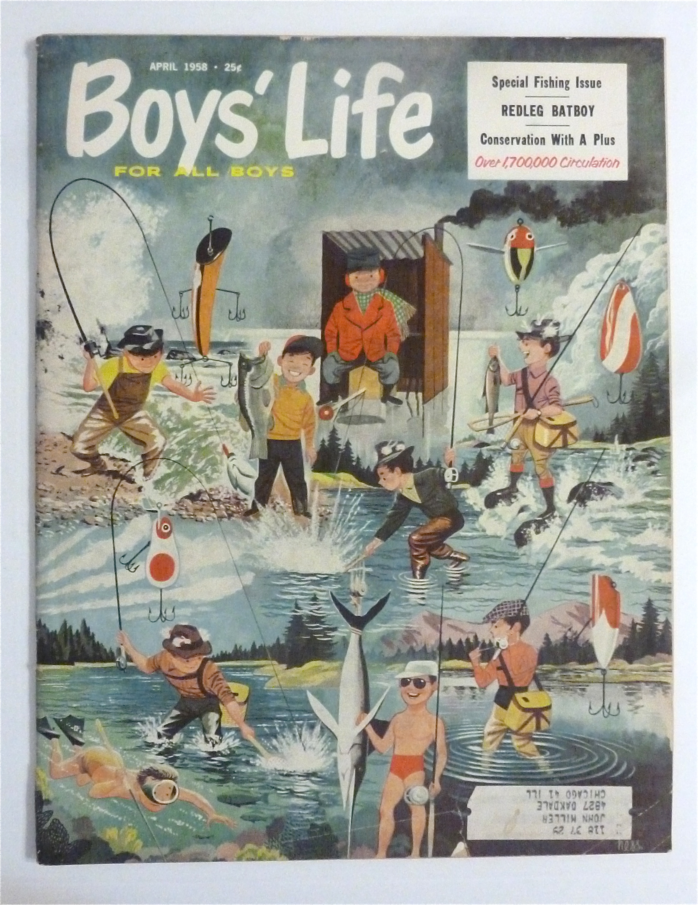Boys Life Magazine-April 1958-Redleg Batboy
