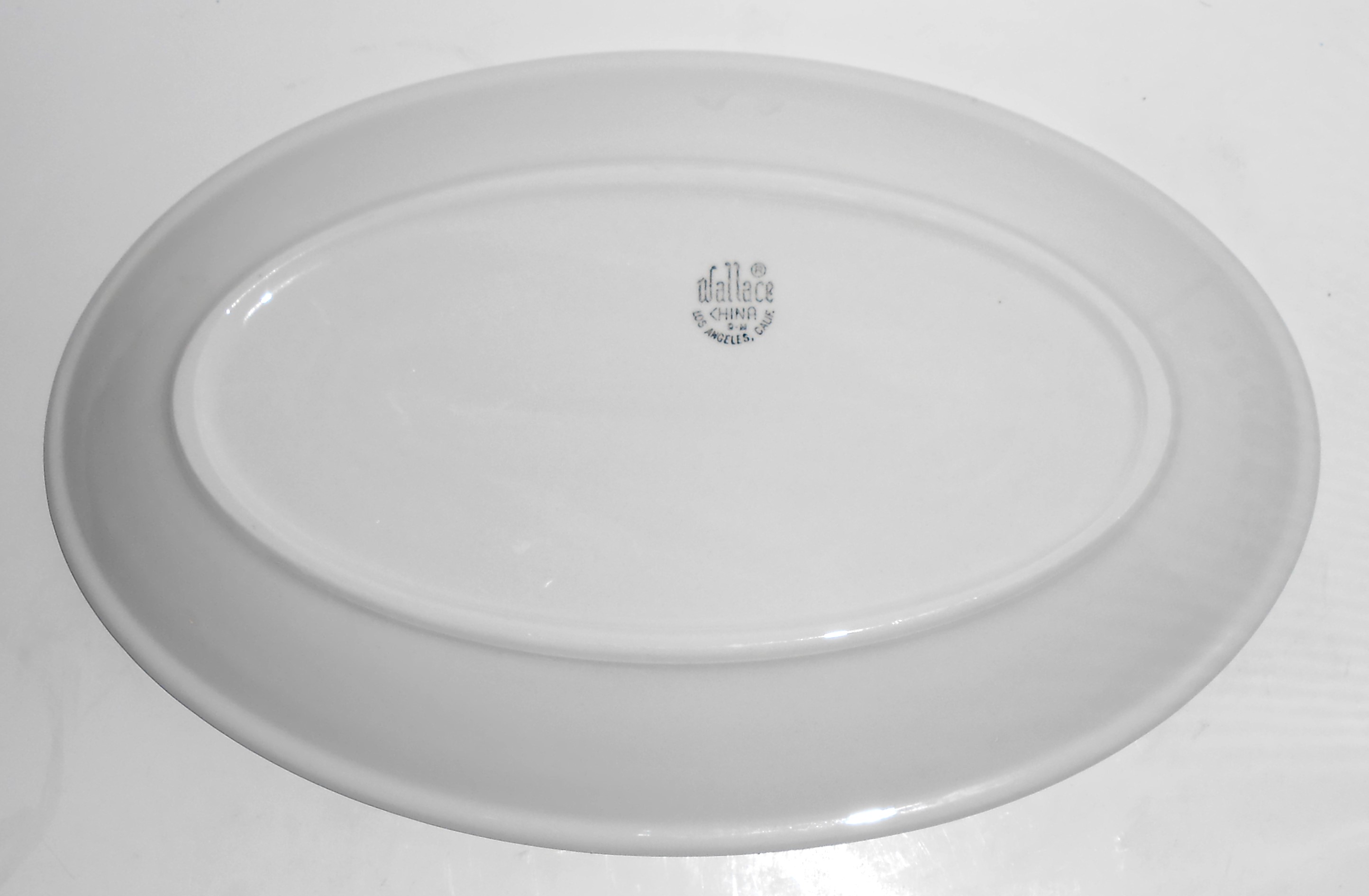 VINTAGE Wallace China Restaurant Ware Green Bamboo Plat