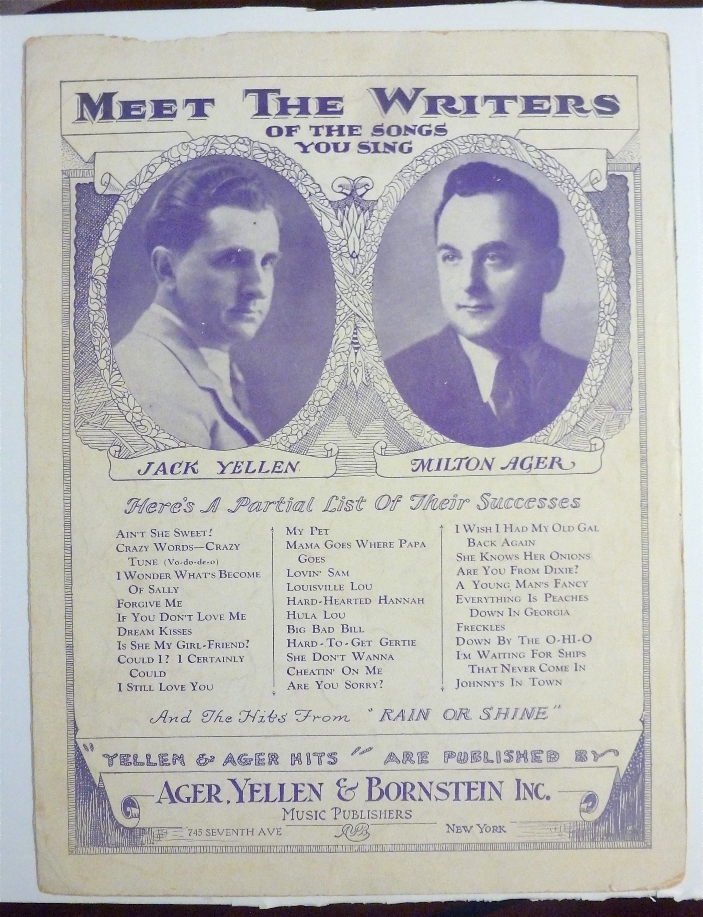 1929 Sheet Music Of I'm That Way About Baby