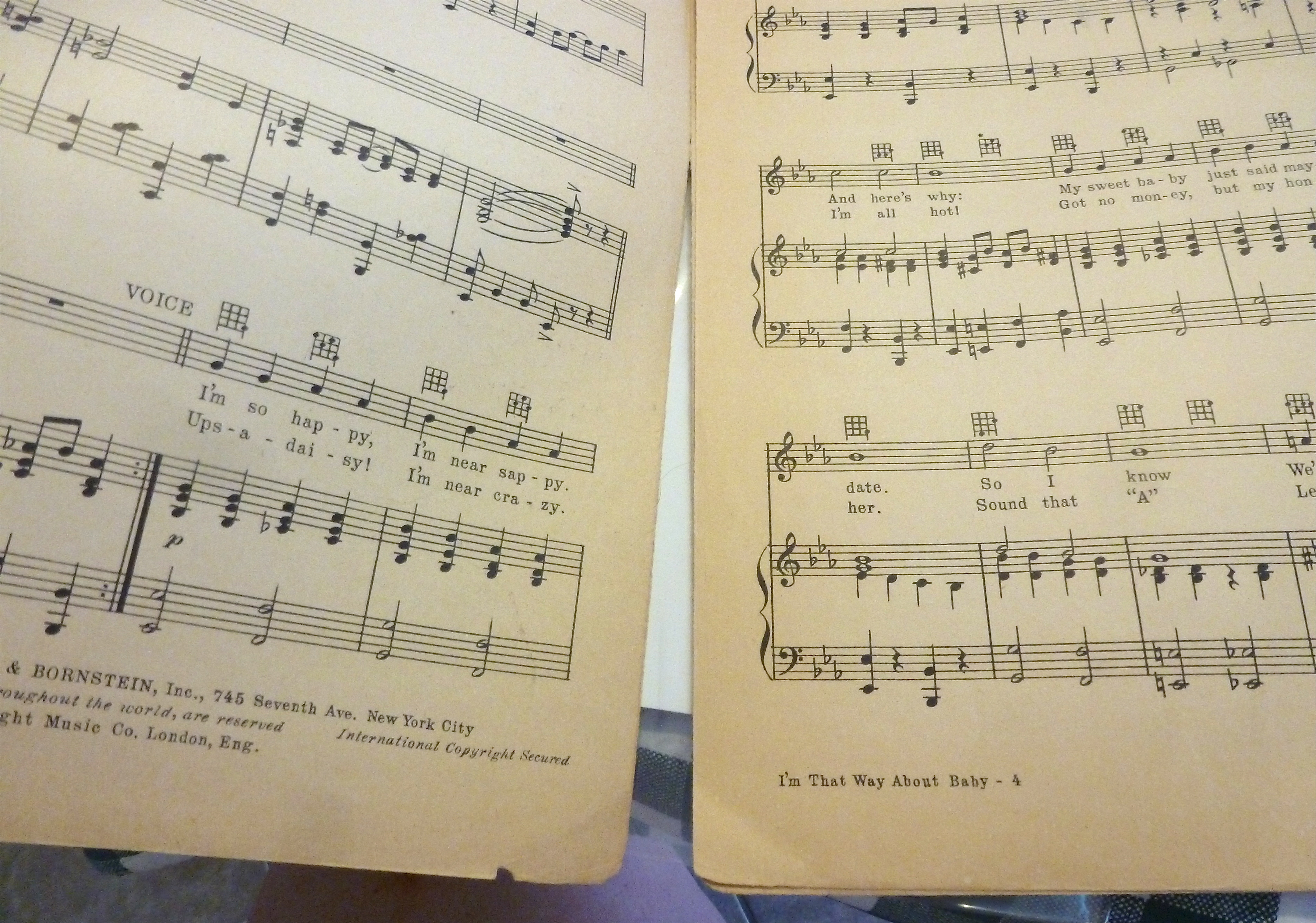 1929 Sheet Music Of I'm That Way About Baby