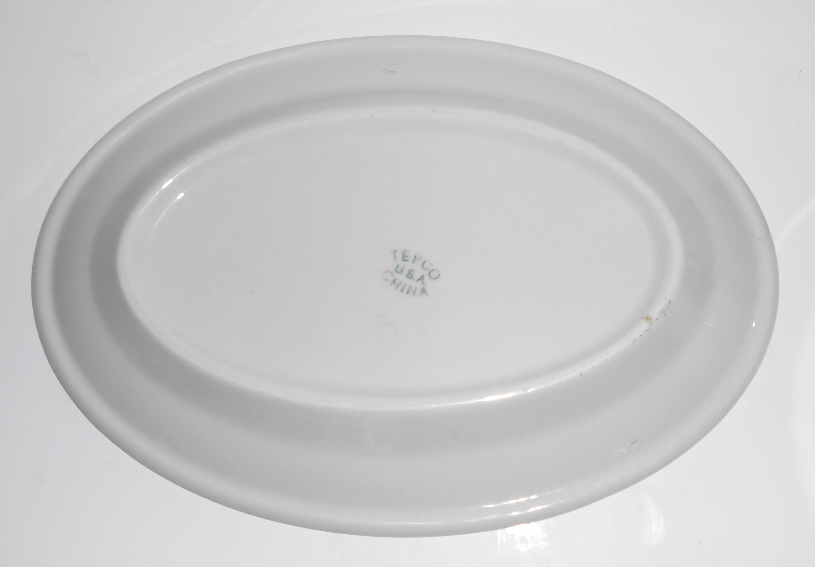 Tepco Restaurant Ware China Tan/Black Bands Platter