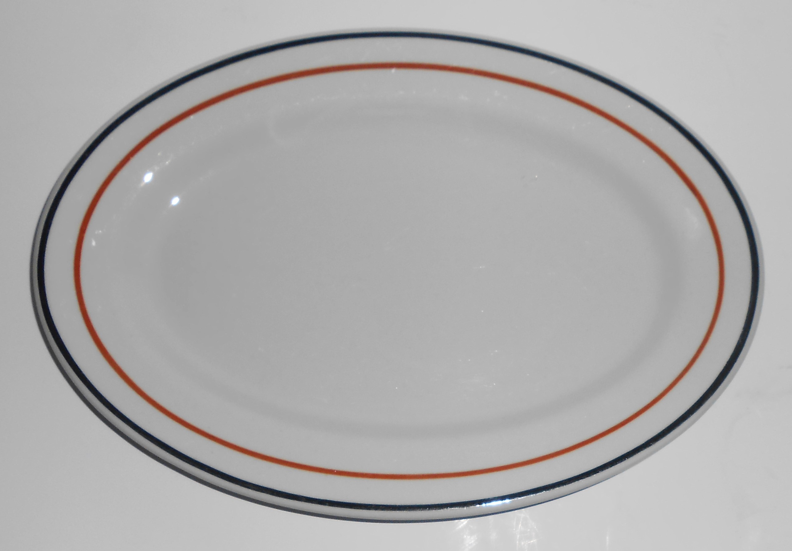 Tepco Restaurant Ware China Tan/Black Bands Platter