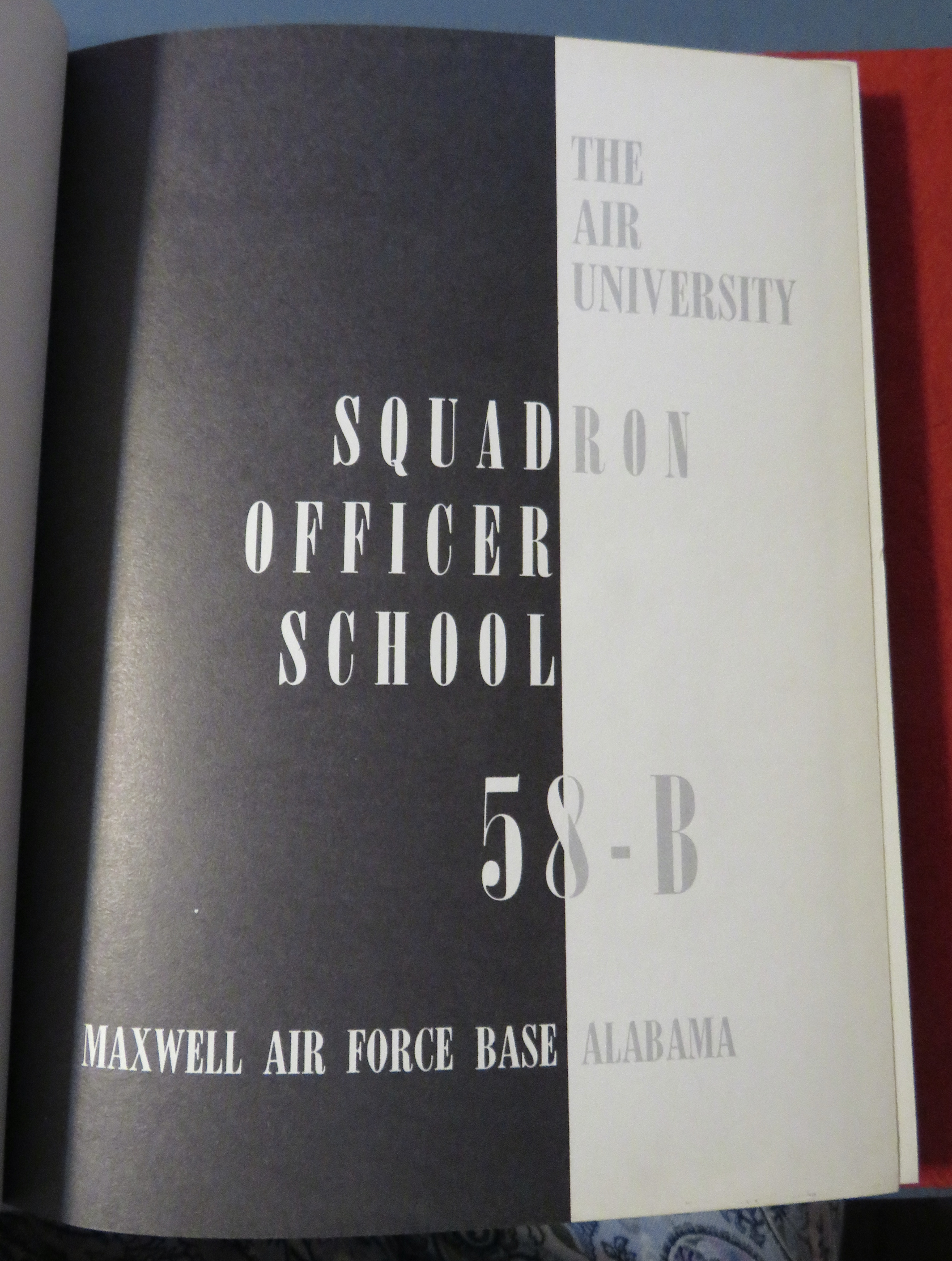 Original 1958 Squadron Officer School Military Yearbook