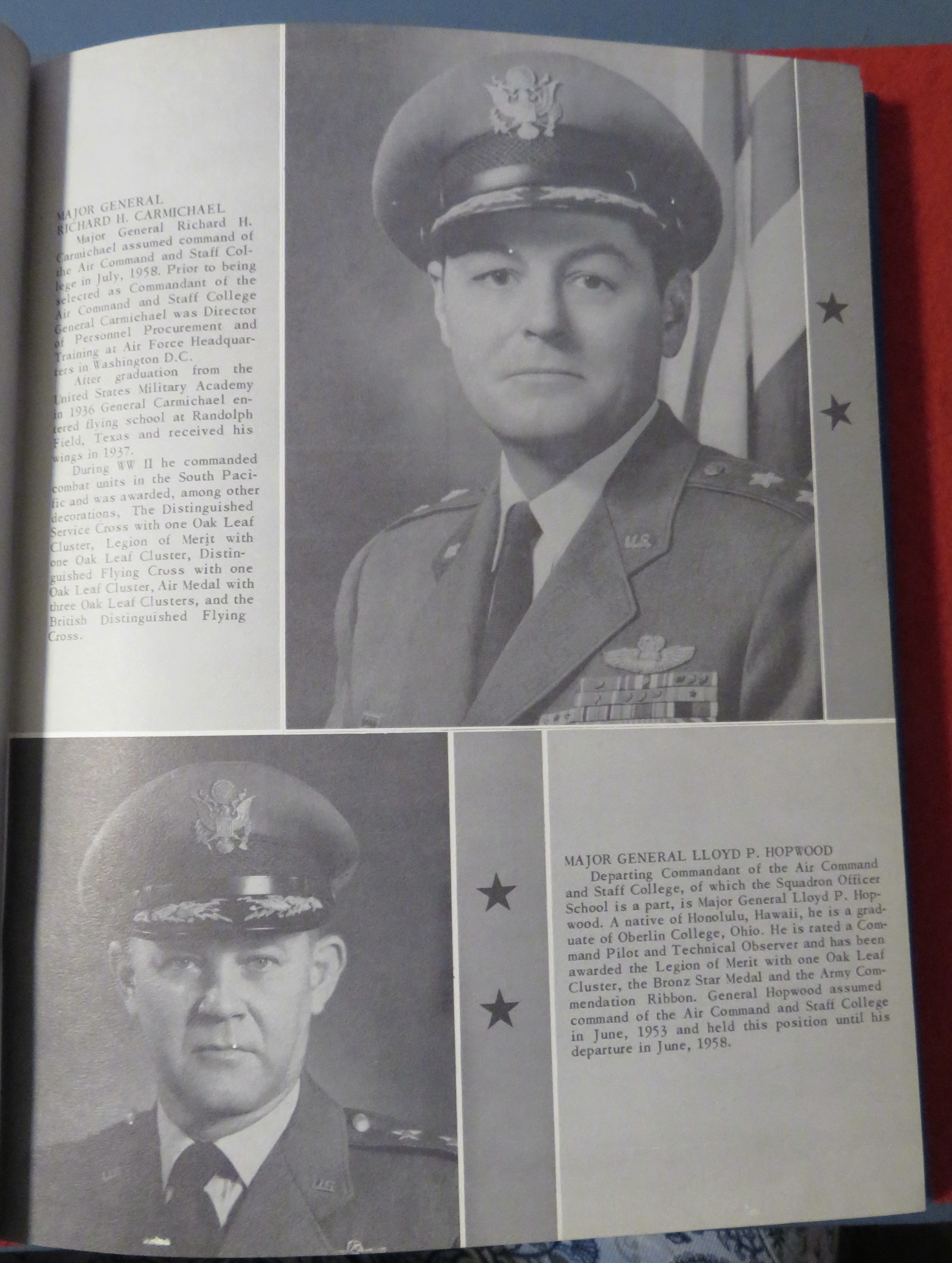 Original 1958 Squadron Officer School Military Yearbook