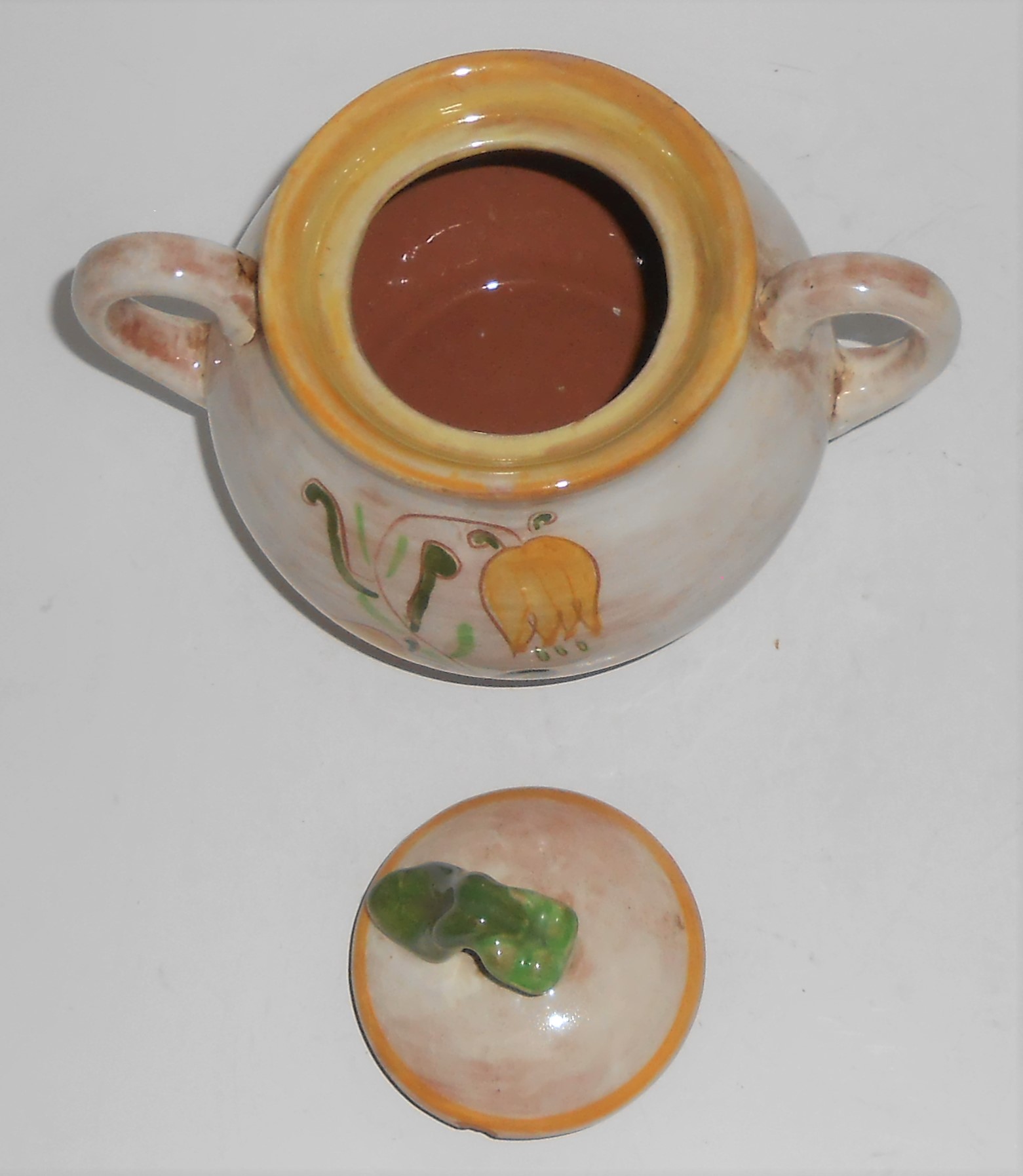 Stangl Pottery Yellow Tulip Terra Rose Sugar Bowl