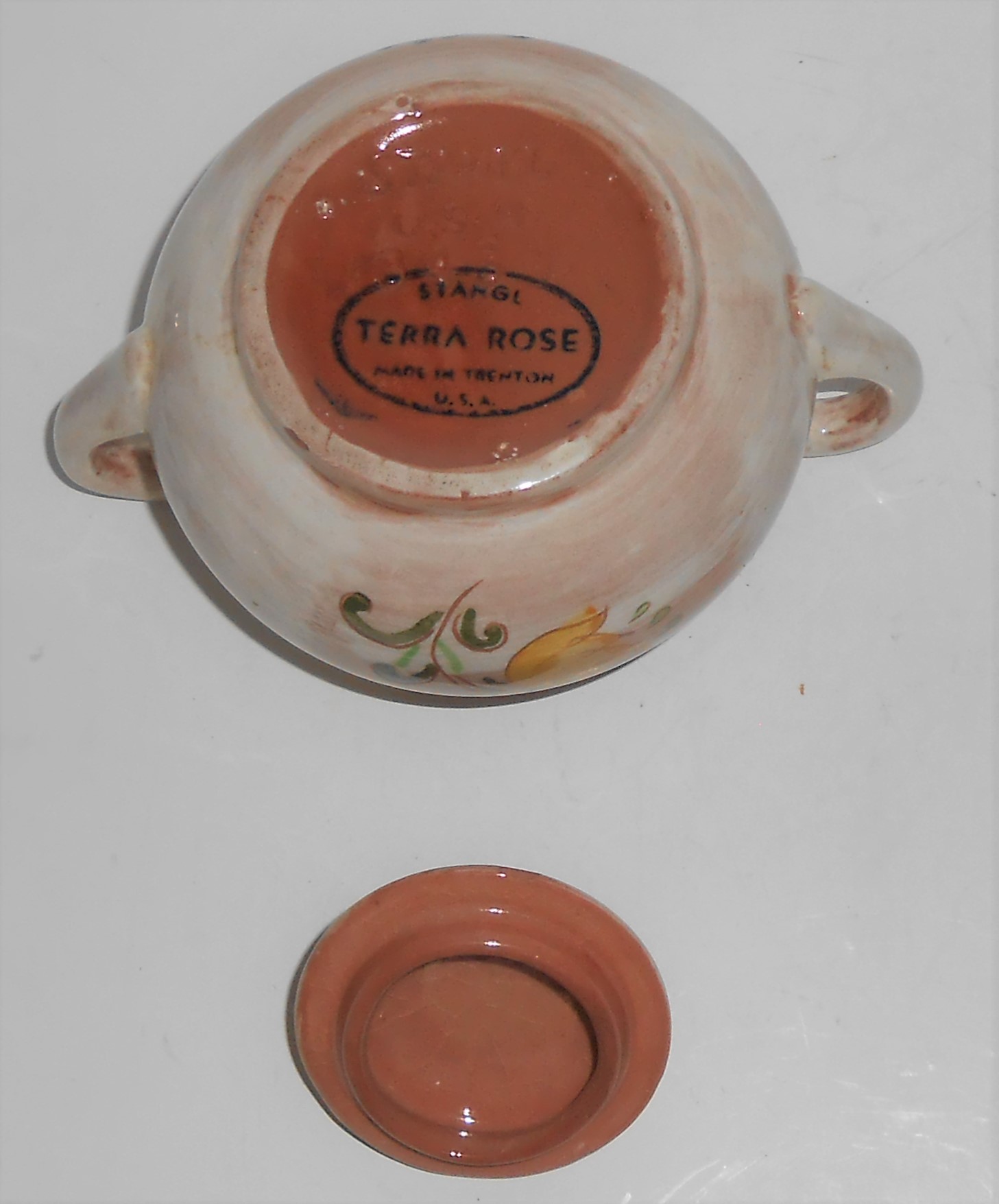 Stangl Pottery Yellow Tulip Terra Rose Sugar Bowl