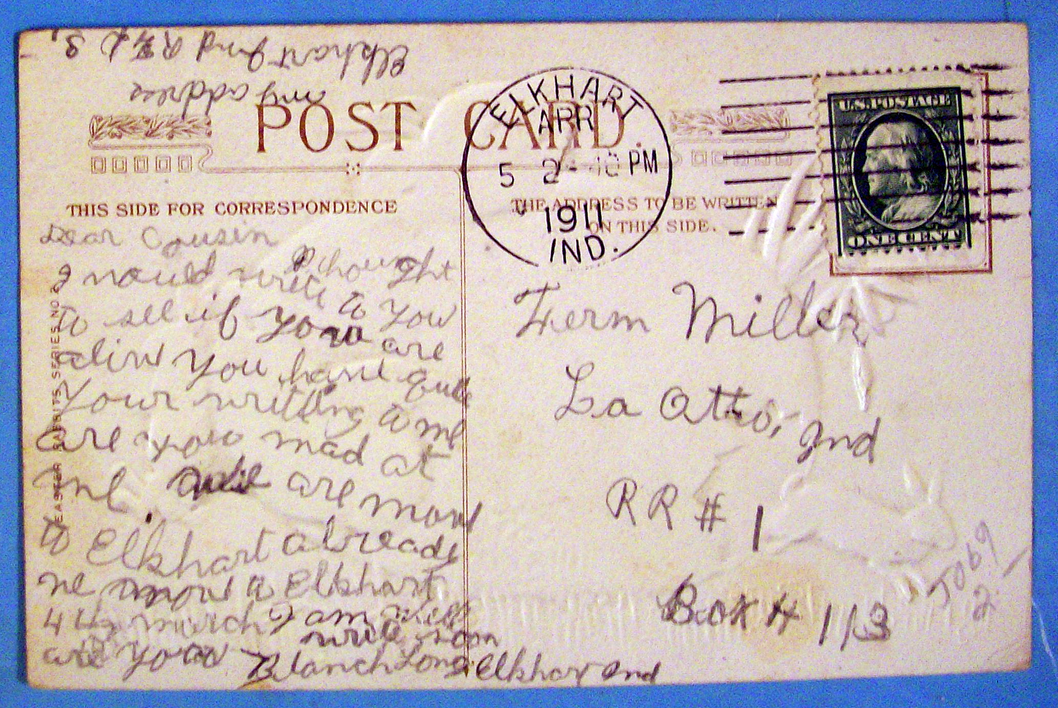 Easter Greetings Postcard w/Chicks & Rabbits