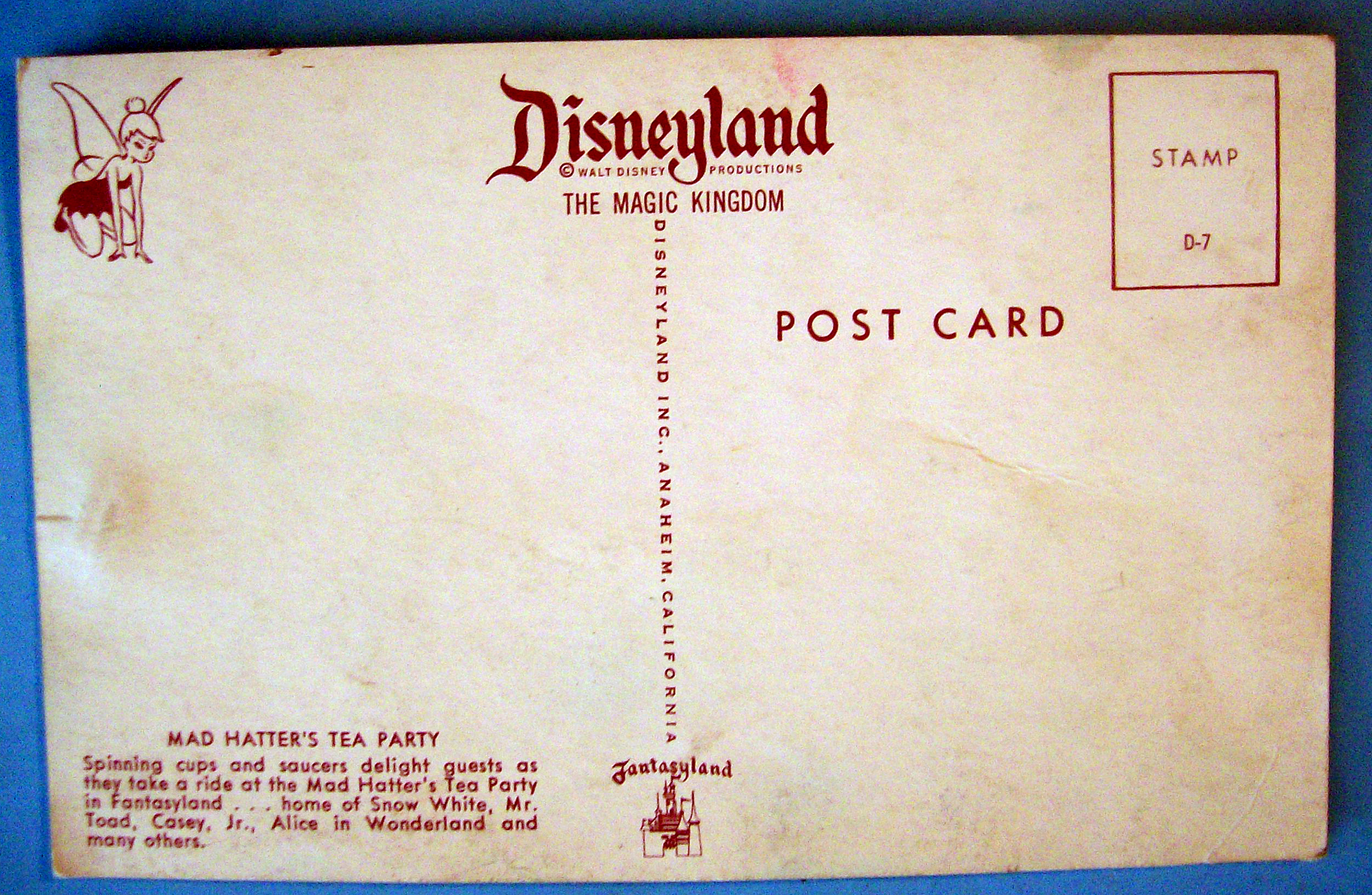 Mad Hatter's Tea Party Ride Postcard