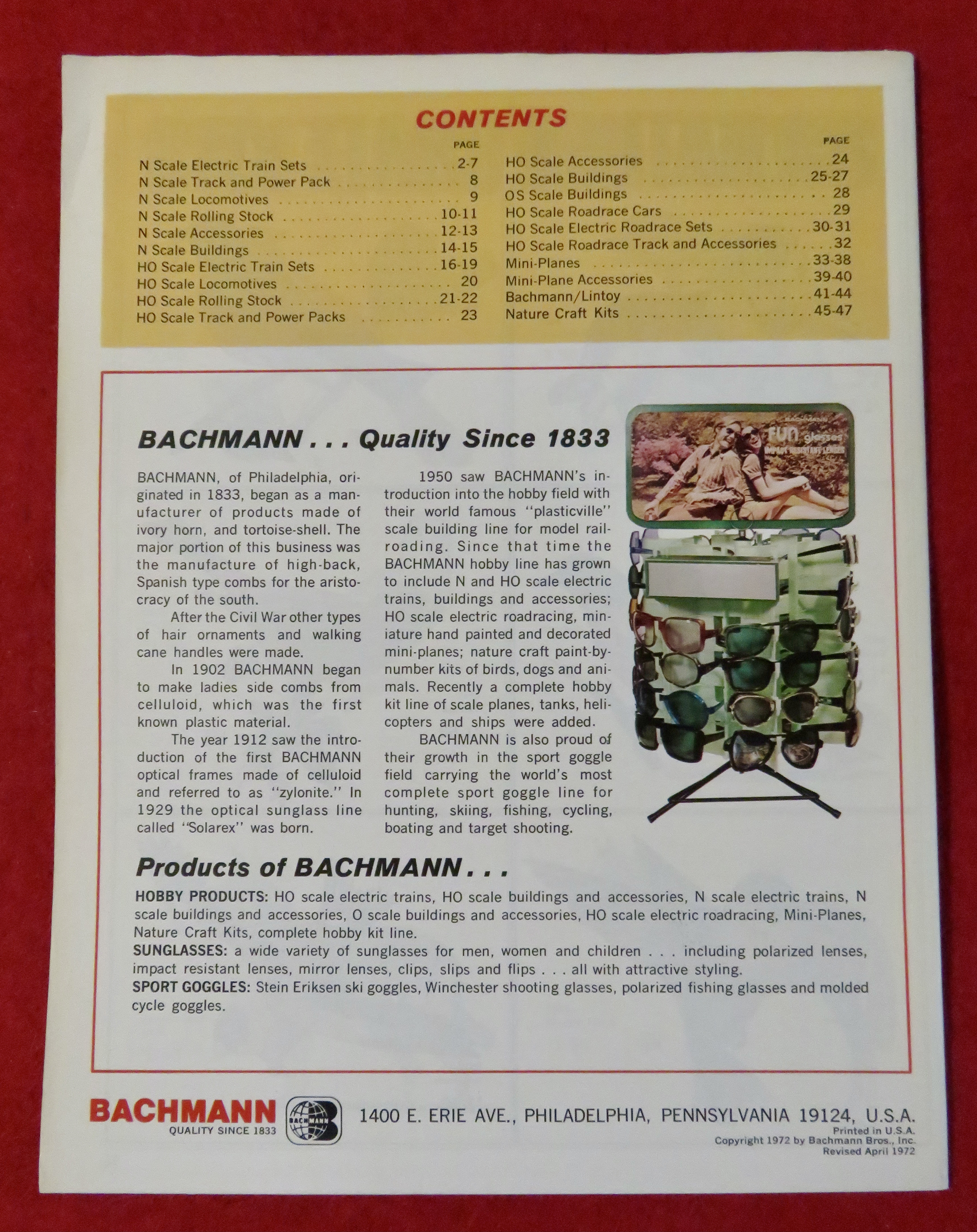 Bachmann Model Railroad Train Catalog 1972