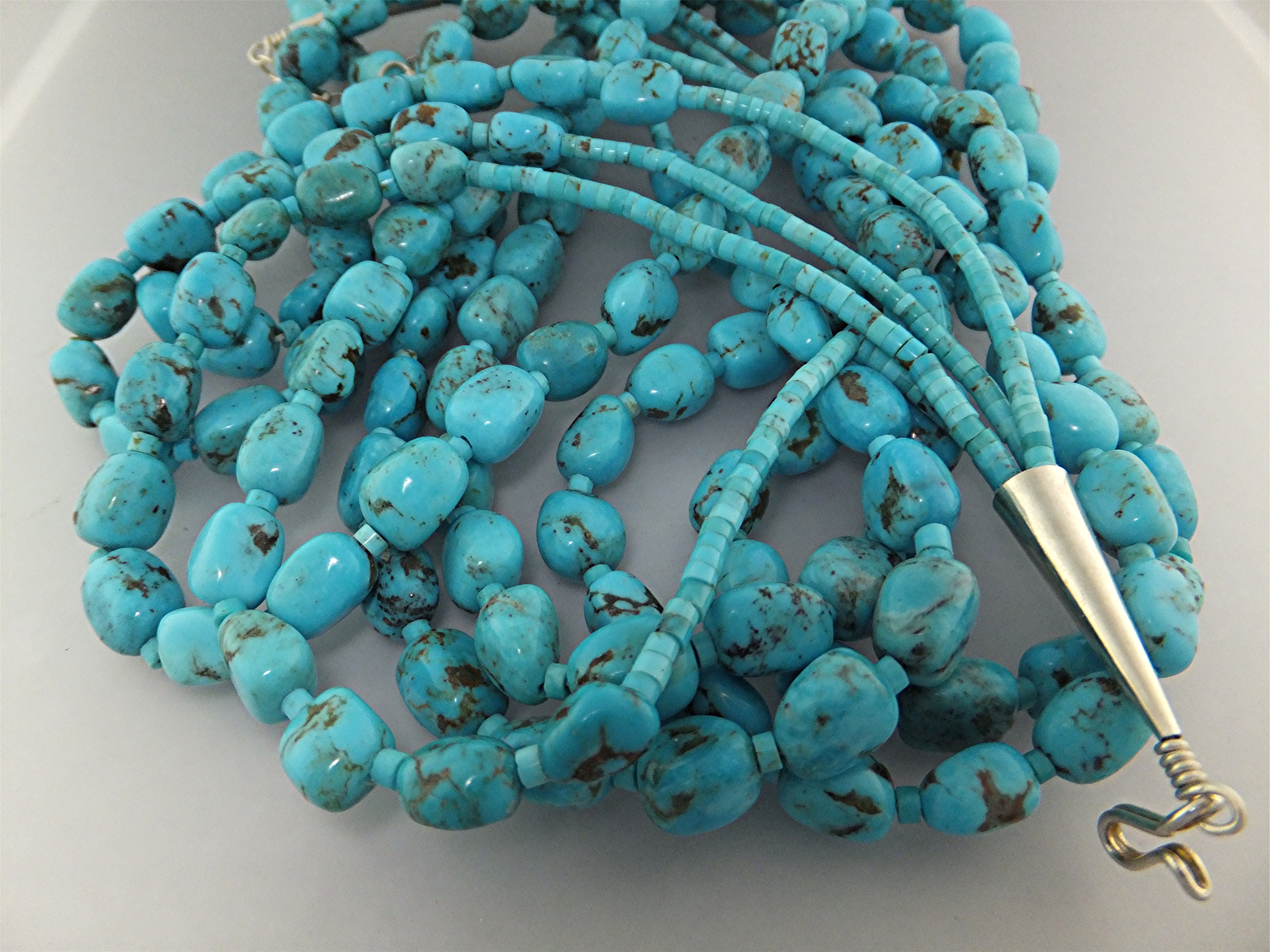 Necklace Kingman Turquoise 4 Strand Sterling Silver