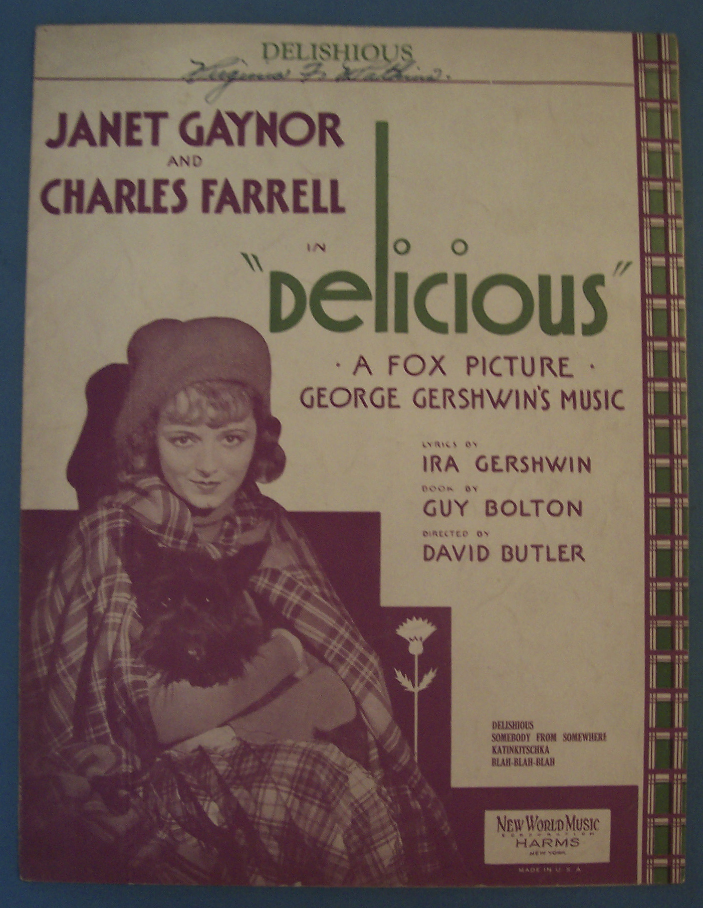 Sheet Music For 1931 Delishious