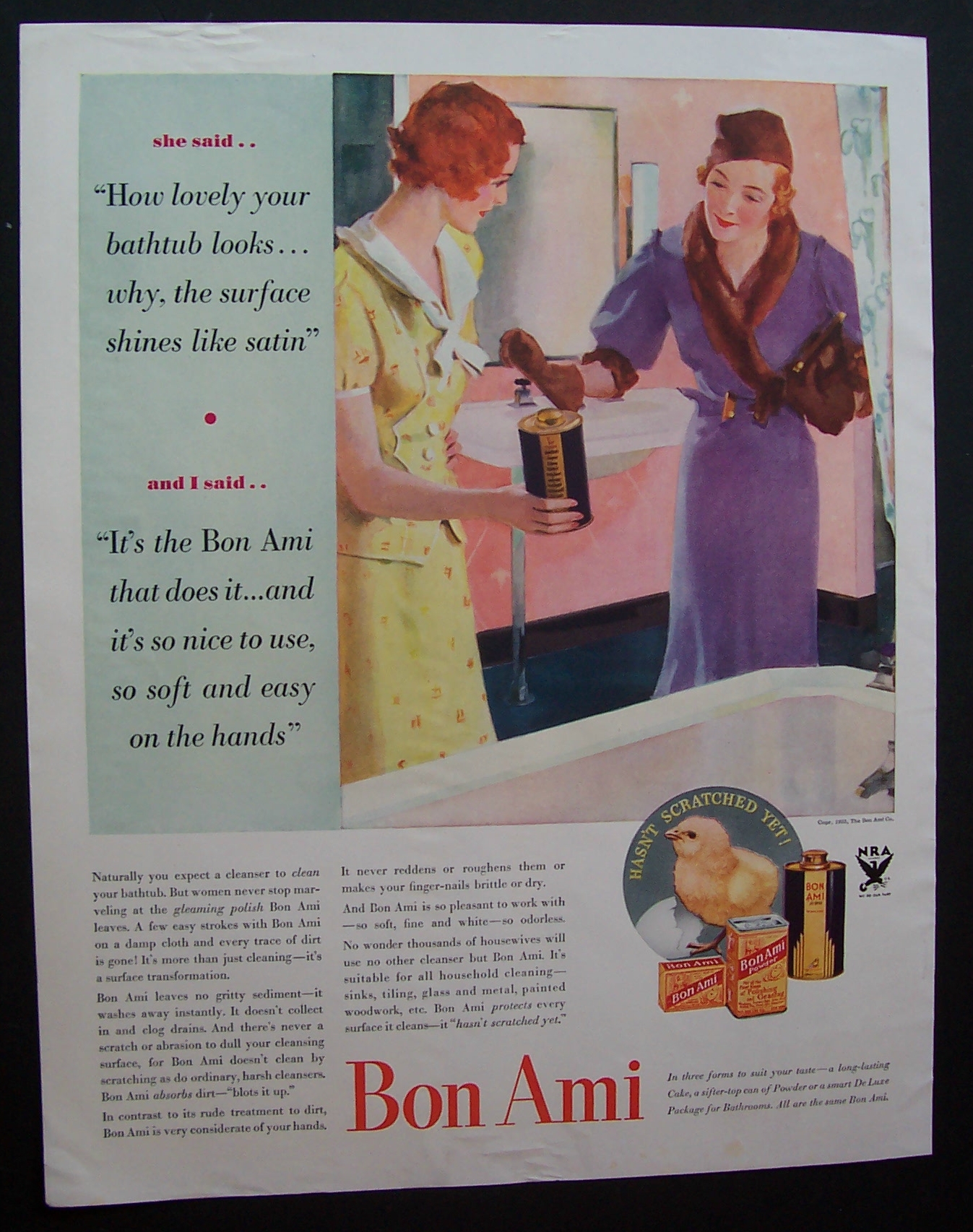 1933  Bon  Ami  Powder