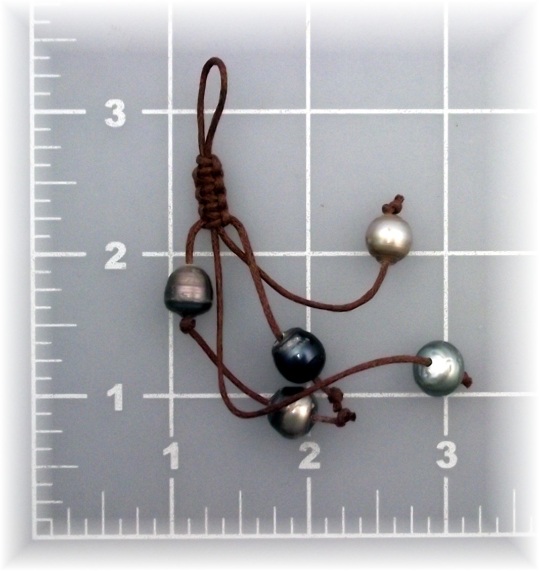 Purse Decoration 5 Tahitian Pearls Hand Made