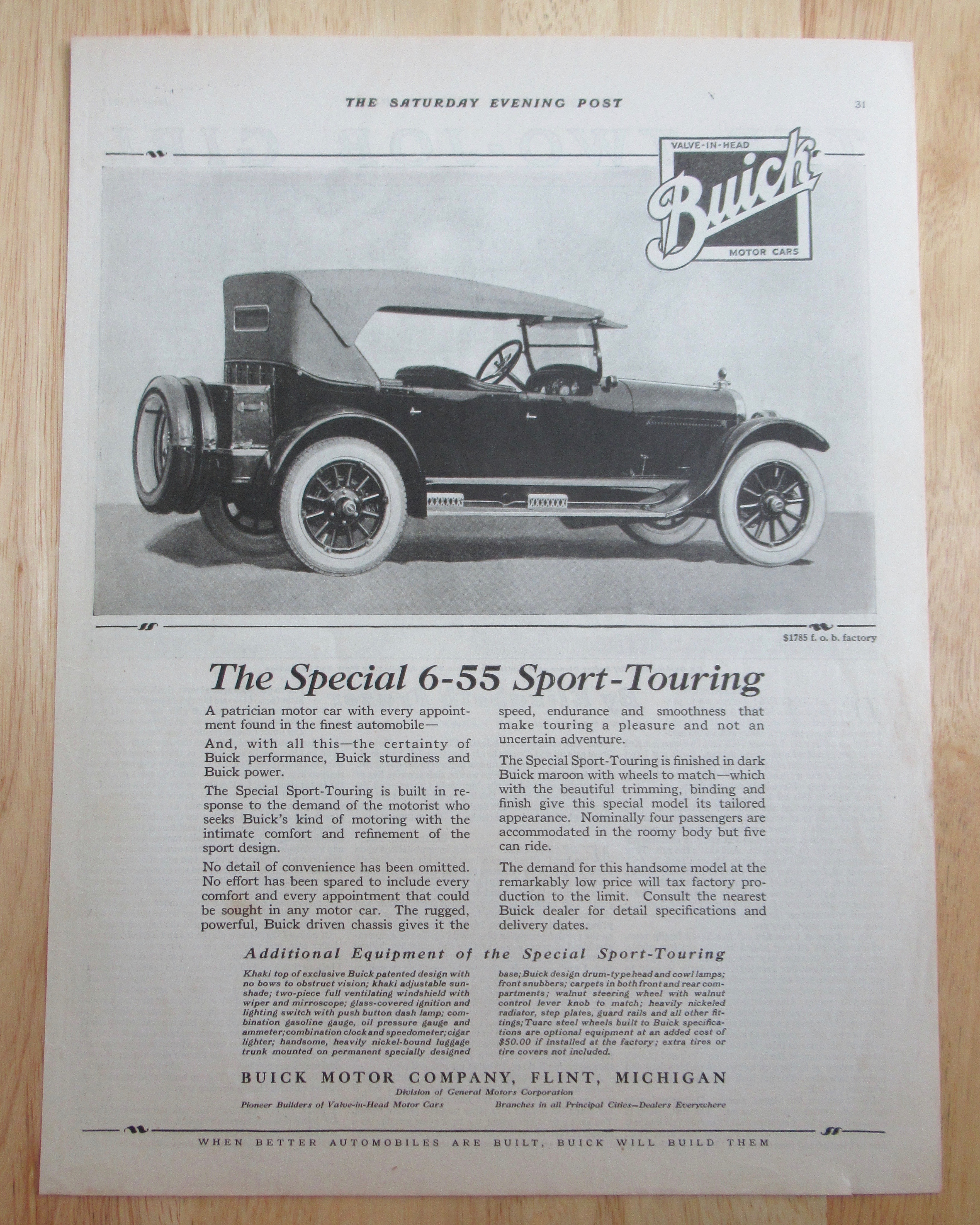 1922 Buick Automobile with Special 6-55 Sport Touring