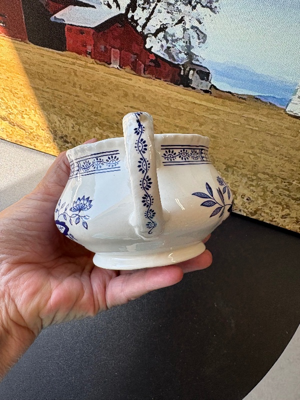 Enoch Wedgwood Tunstall Blue OnionBlue Heritage Pattern Sugar Bowl No Lid