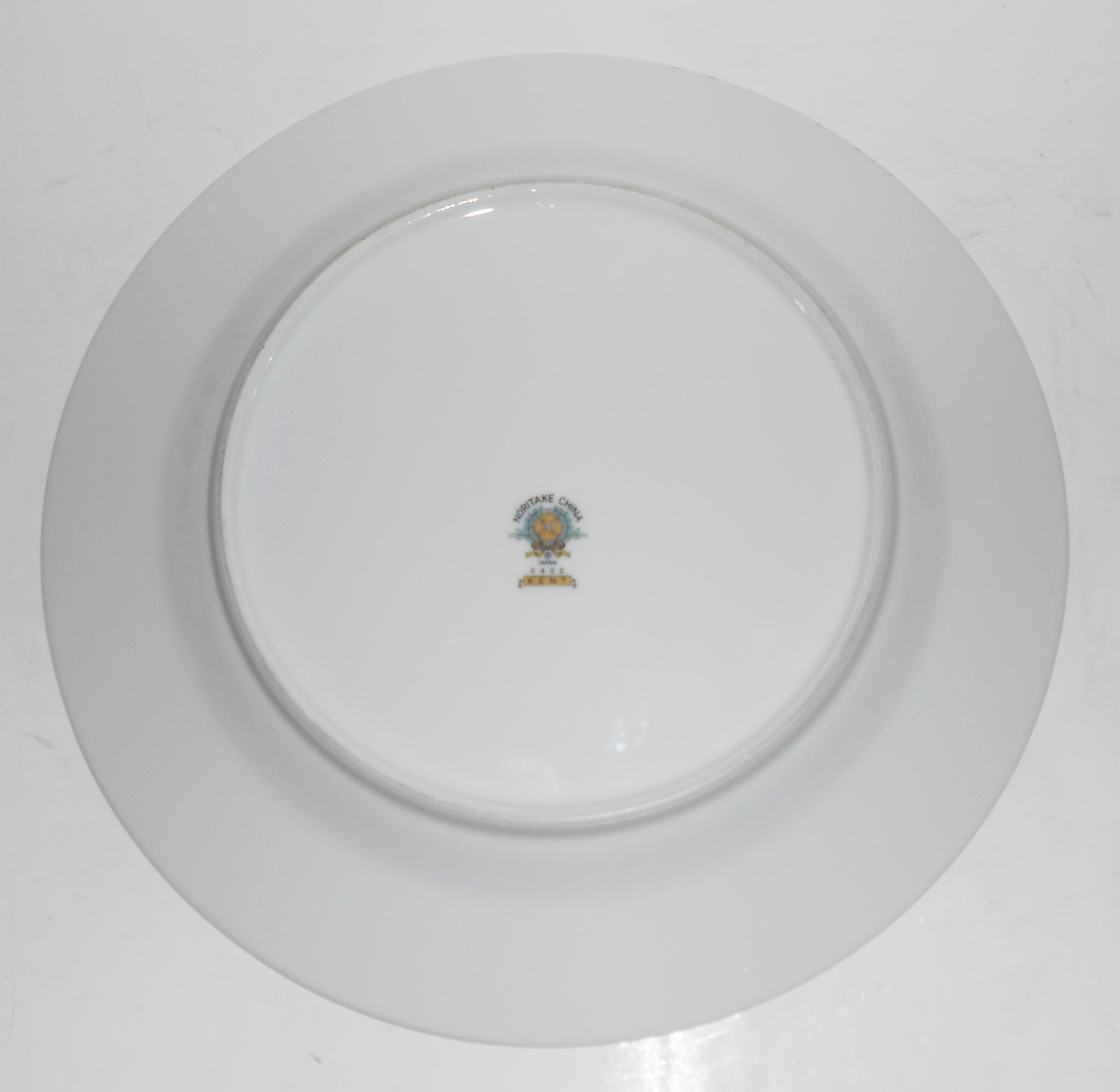 Noritake China Kent w/Platinum Pink Flowers Dinner Plat