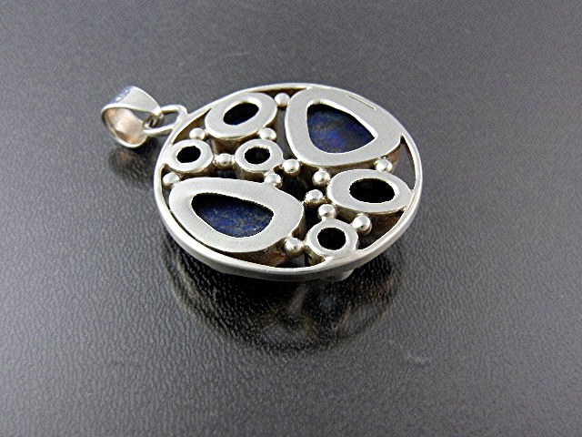 Pendant Sterling Silver Blue Topaz Lapis Iolite