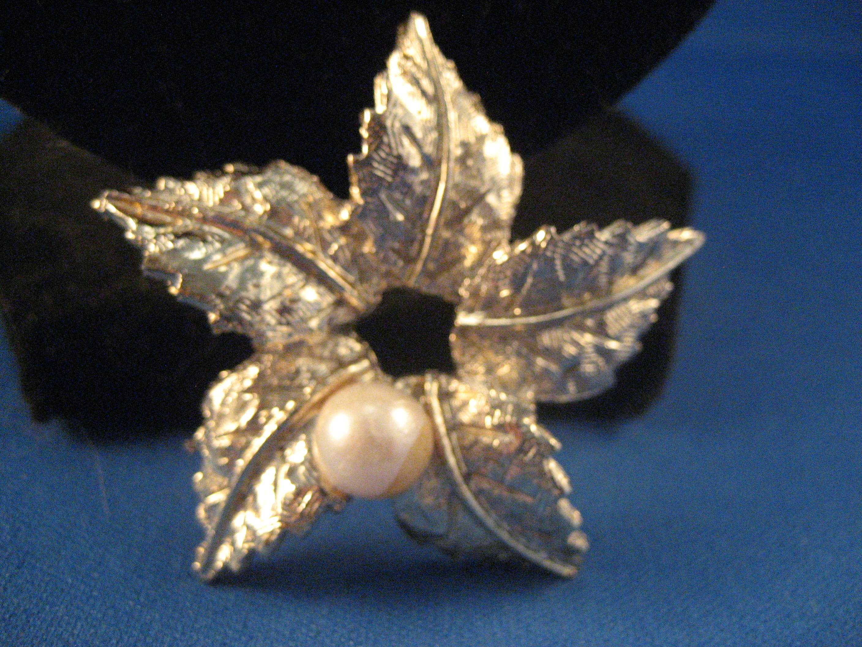 Pearl and Flower Brooch