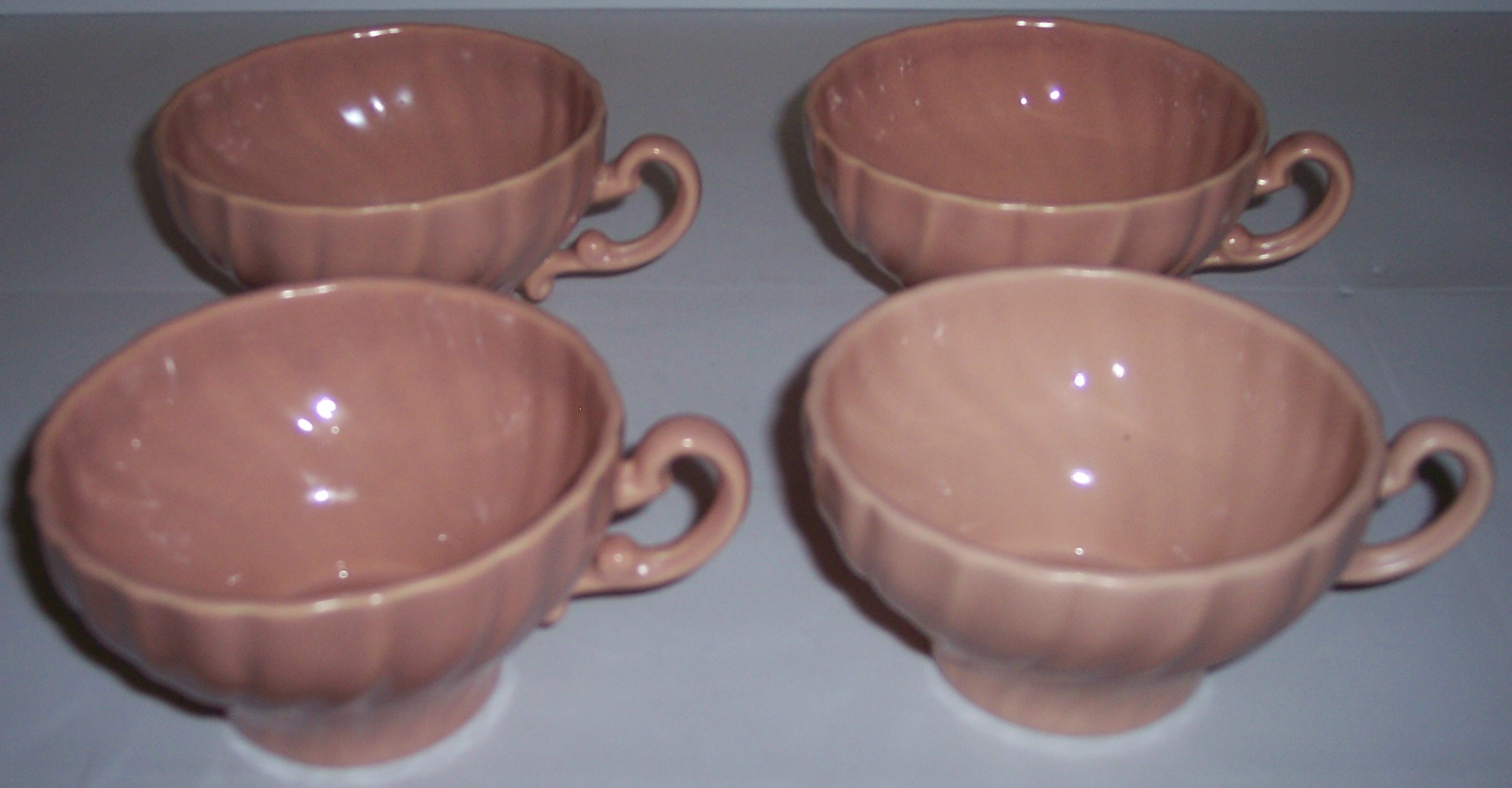 Franciscan Pottery Coronado Satin Coral Set/4 Cups!