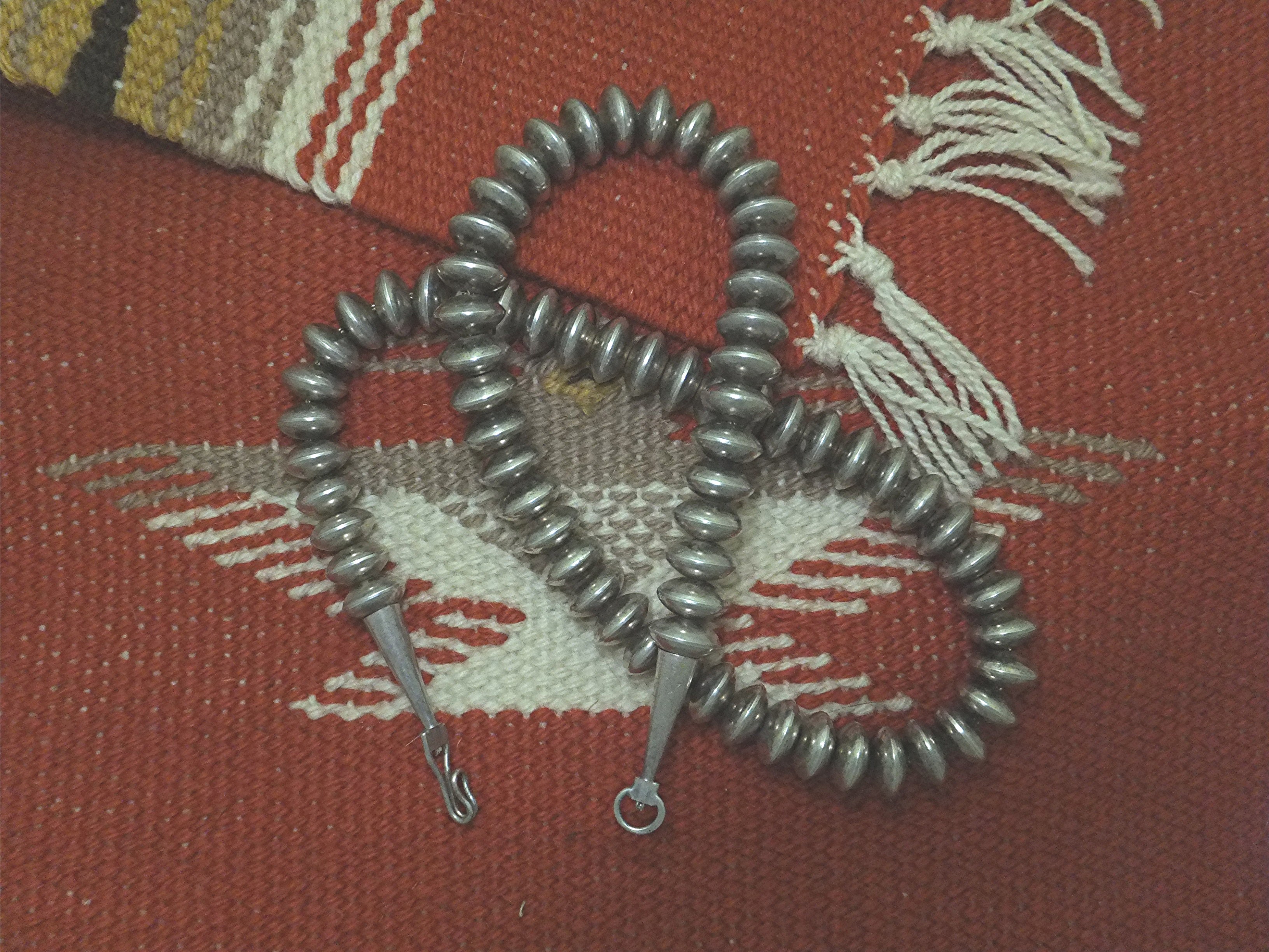 Native American Sterling Silver Navajo Pearls Signed R.
