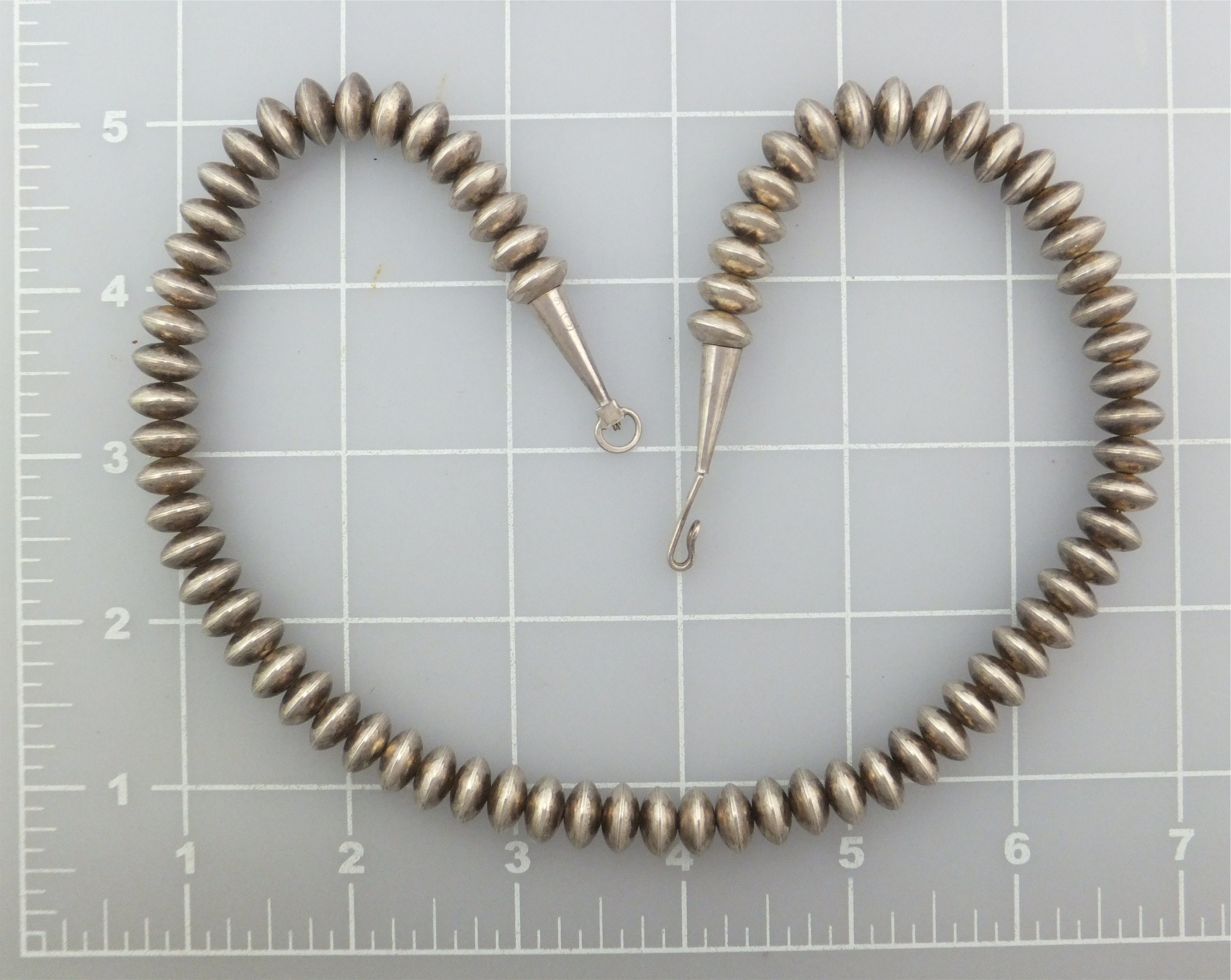 Native American Sterling Silver Navajo Pearls Signed R.