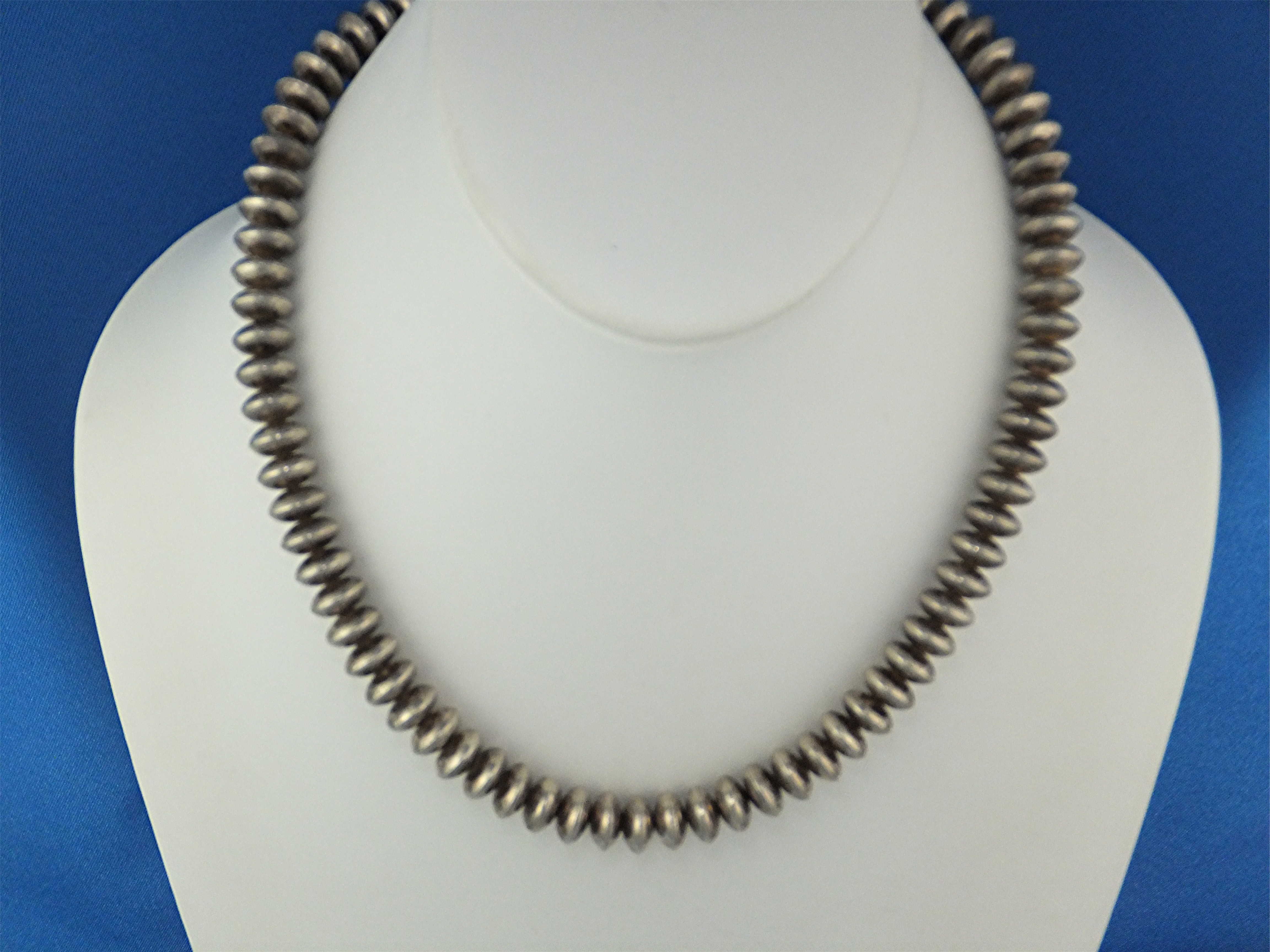 Native American Sterling Silver Navajo Pearls Signed R.