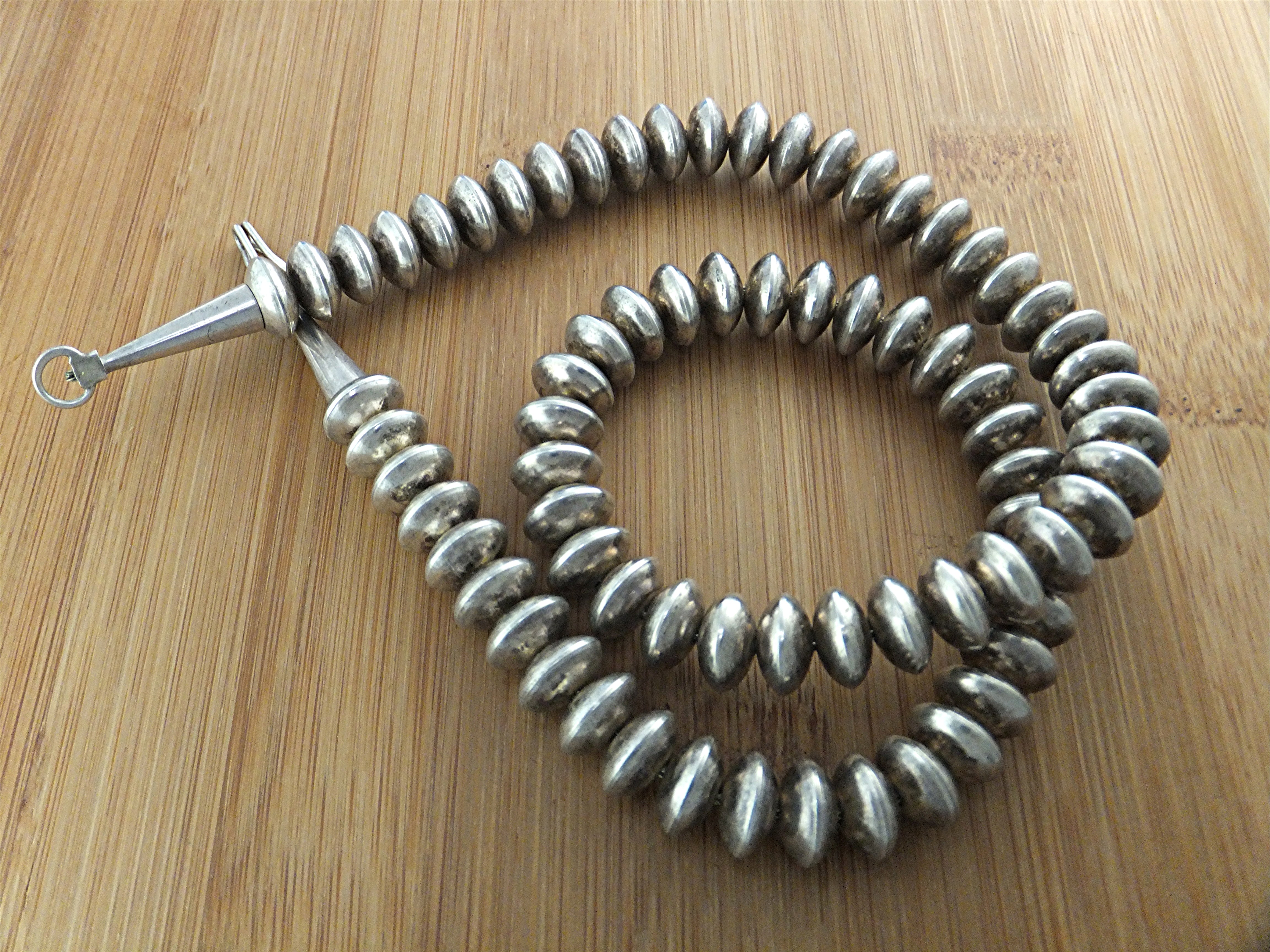 Native American Sterling Silver Navajo Pearls Signed R.