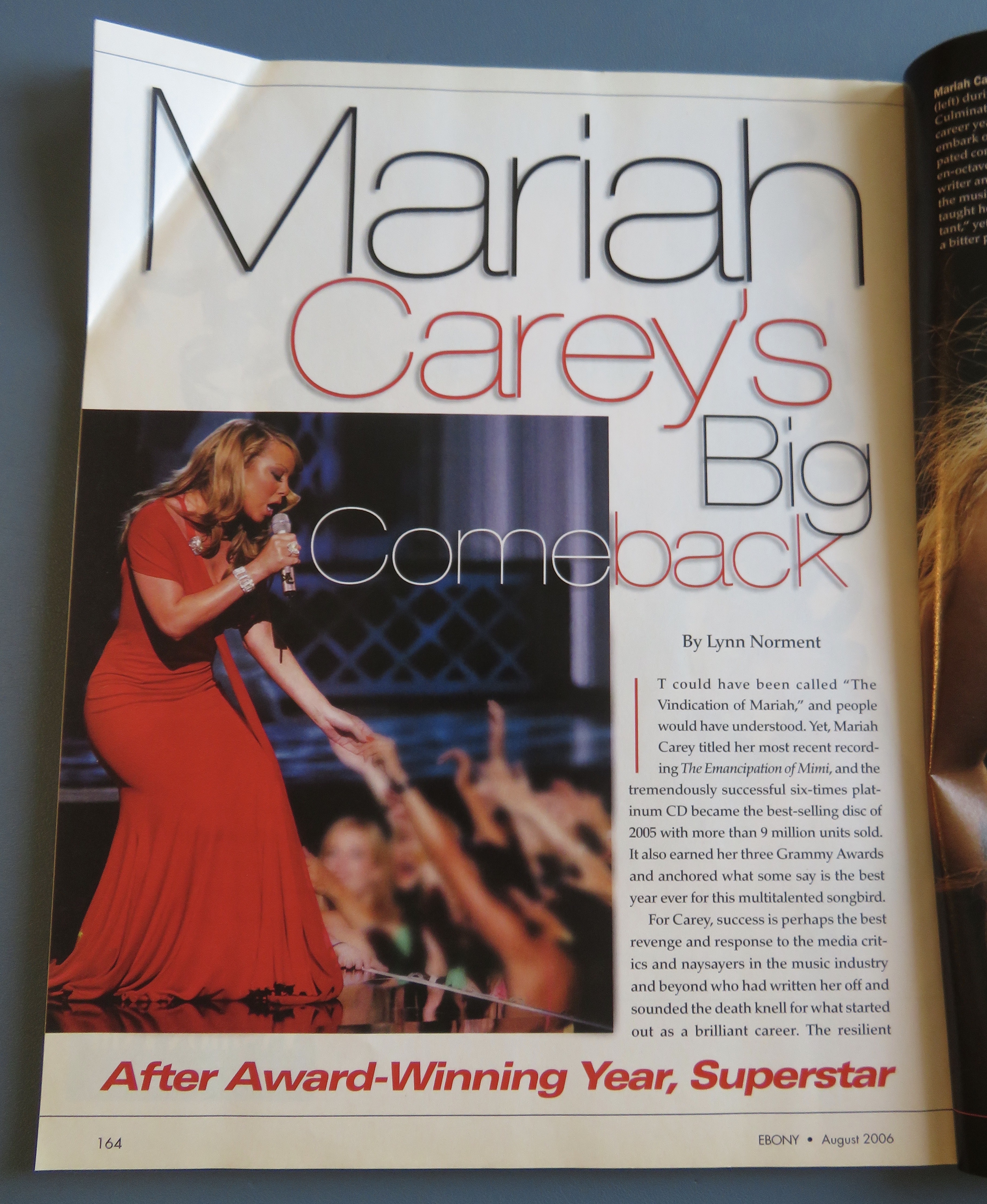 Ebony Magazine August 2006 Mariah Carey's Big Comeback