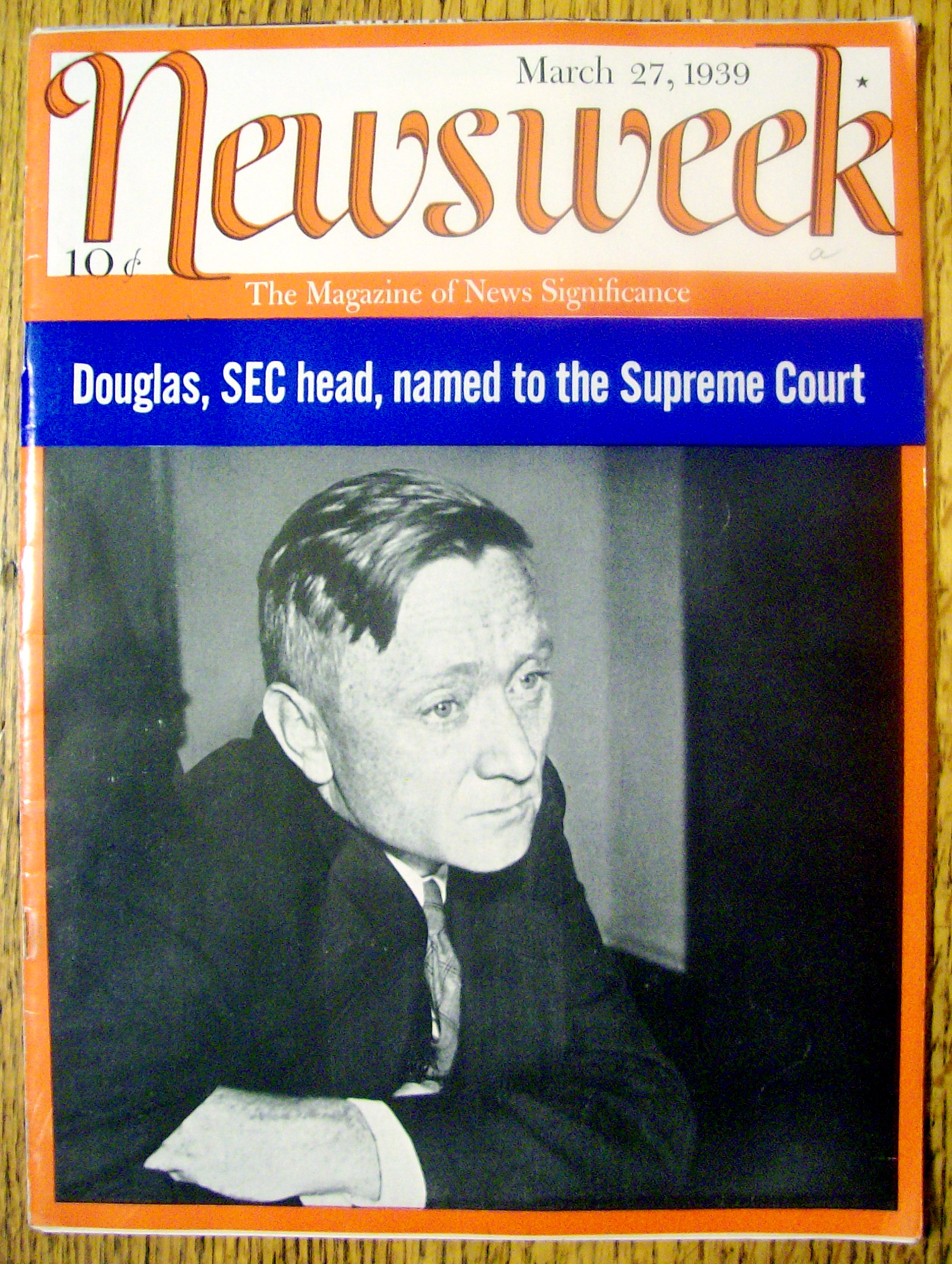 Newsweek Magazine-March 27, 1939-William O. Douglas