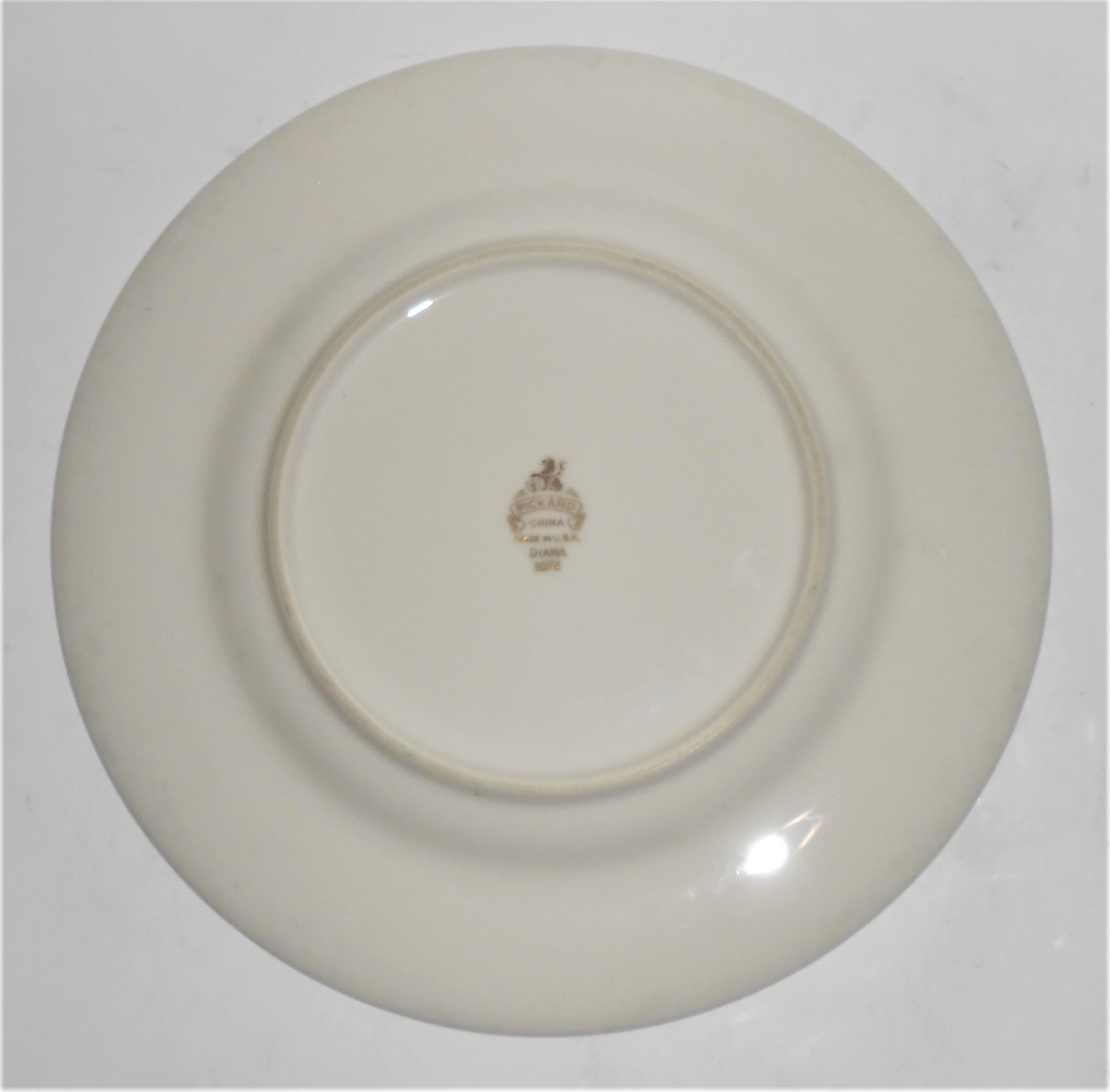 Pickard Porcelain China Gold Band Green Diana Salad Pla