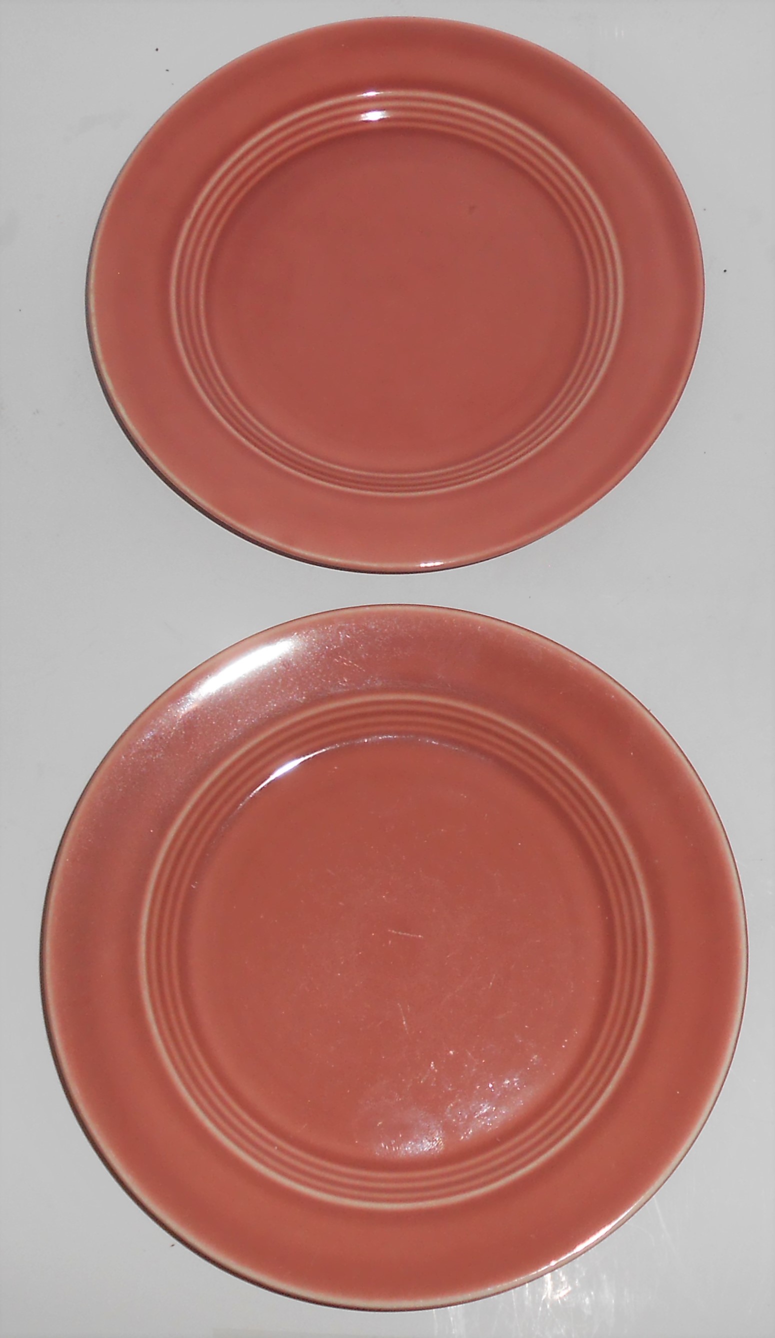 Homer Laughlin Company Harlequin Pair Rose Bread Plates