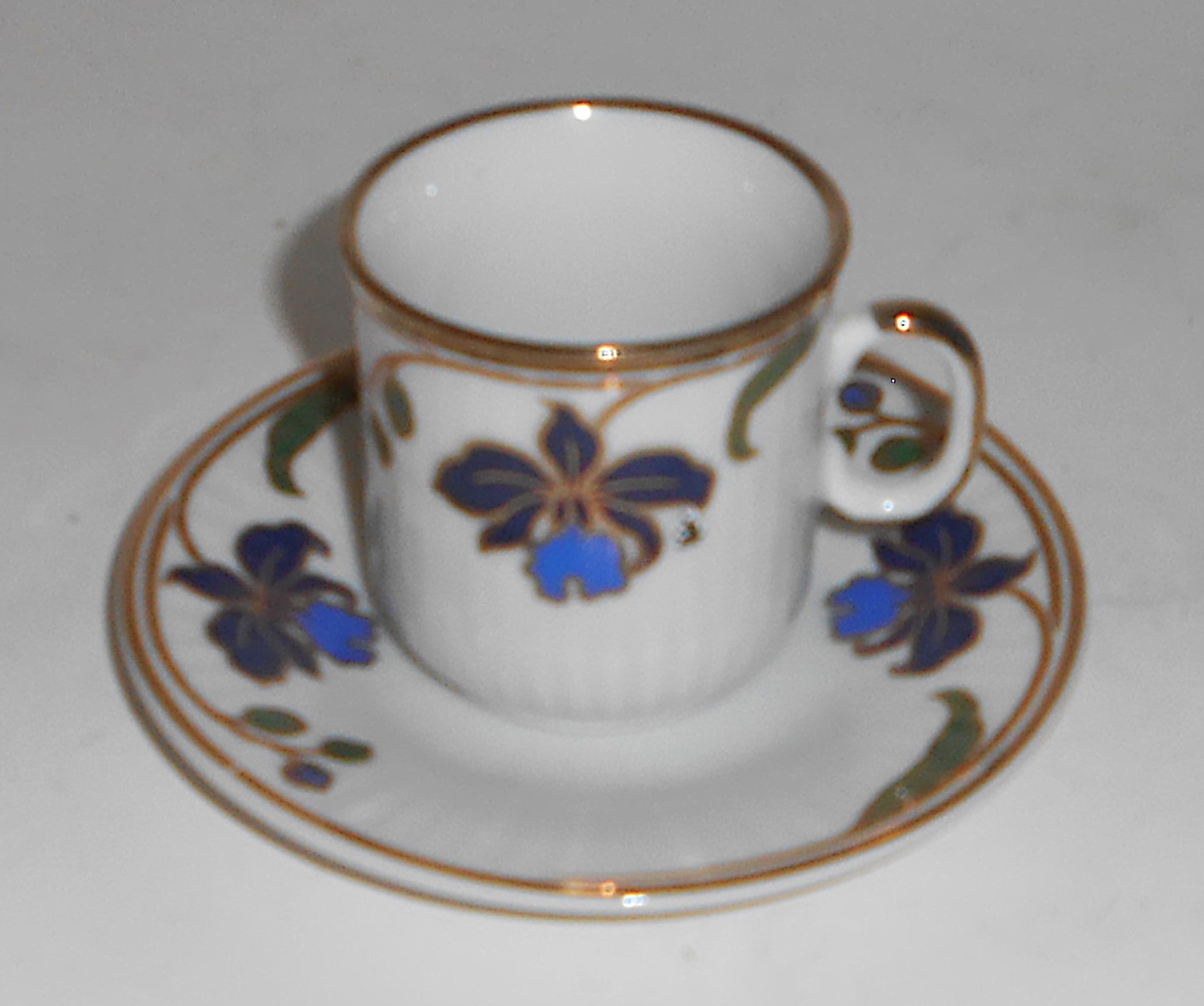 VINTAGE Tanaka China Porcelain w/Gold Floral Demi Cup/S