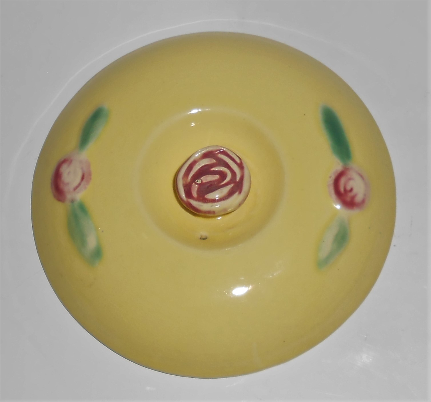 Coors Pottery Rosebud Yellow Bean Pot Lid