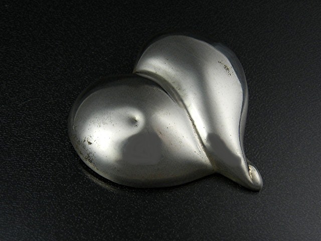 Brooch Pin Sterling Silver Heart Mexico TJ-84