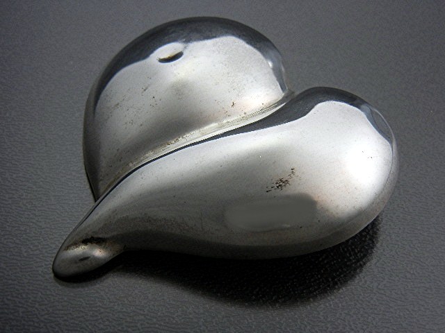 Brooch Pin Sterling Silver Heart Mexico TJ-84