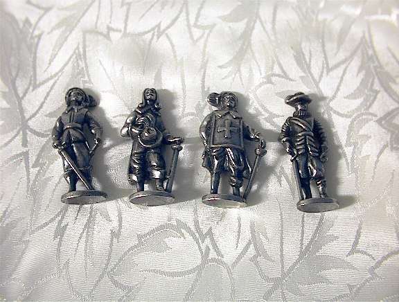 4 Pewter Miniatures Roundheads & Cavaliers