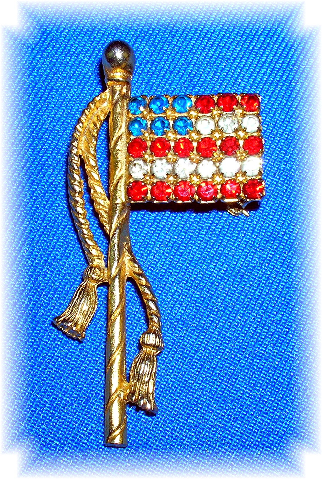Crystal Red White and Blue Old Glory Flag Pin
