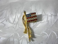 Crystal Red White and Blue Old Glory Flag Pin