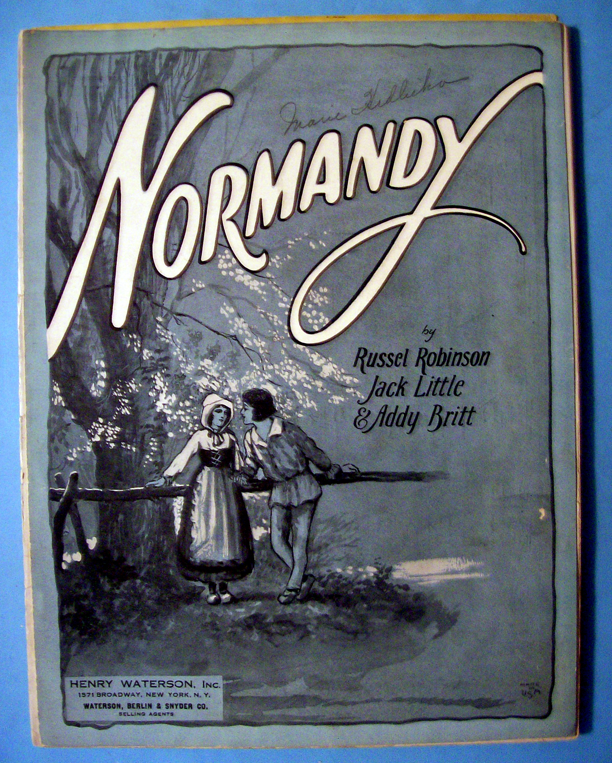 Sheet Music For 1925 Normandy